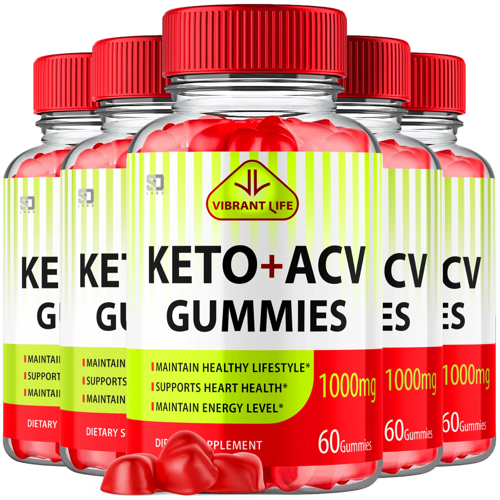 (5 Pack) Vibrant Life Keto+ ACV Gummies - For Weight Management & Healthy Body