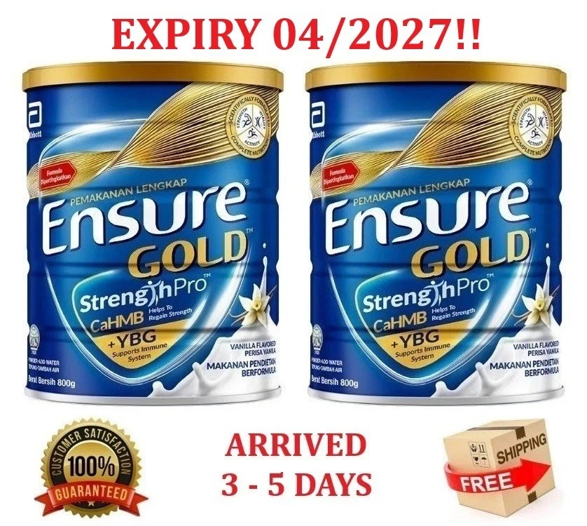 2 Cans Abbott EnsureGold Complete Nutrition Milk Powder Vanilla Flavored 800g