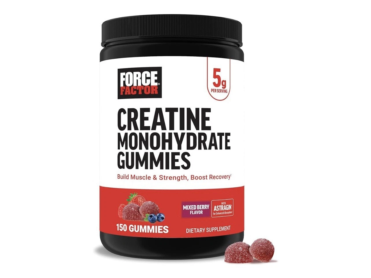 Force Factor Creatine Monohydrate 150 Berry Gummies Muscle Building