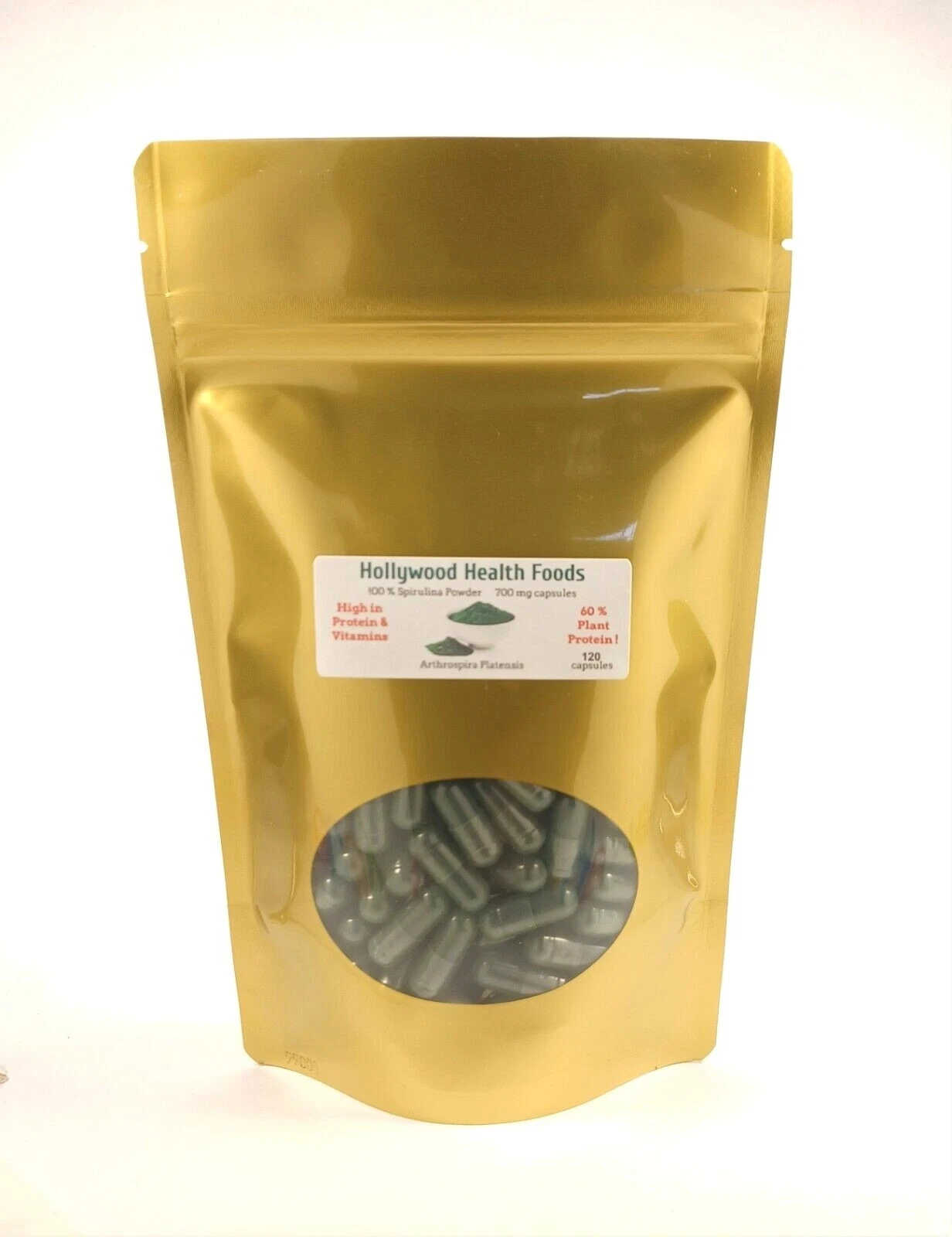 Spirulina Powder Capsules 700 mg Protein Muscle Support