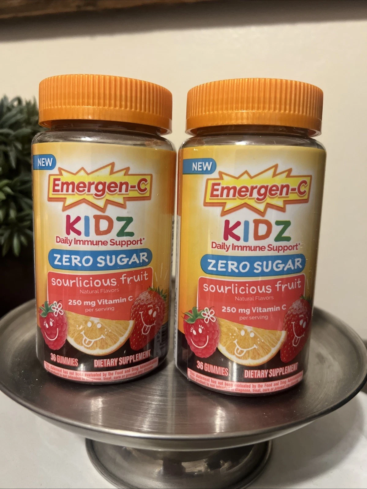 2 Pack Emergen-C Kidz Zero Sugar Sourlicious Fruit Gummy - 36ct EXP 10/25