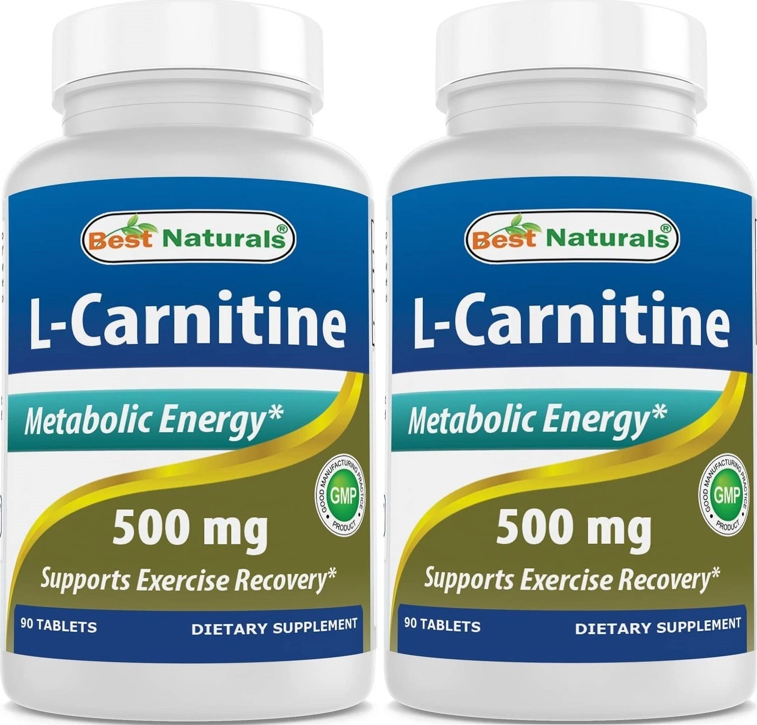 2 Pack Best Naturals L-Carnitine Tartrate 500 mg 90 Tablets