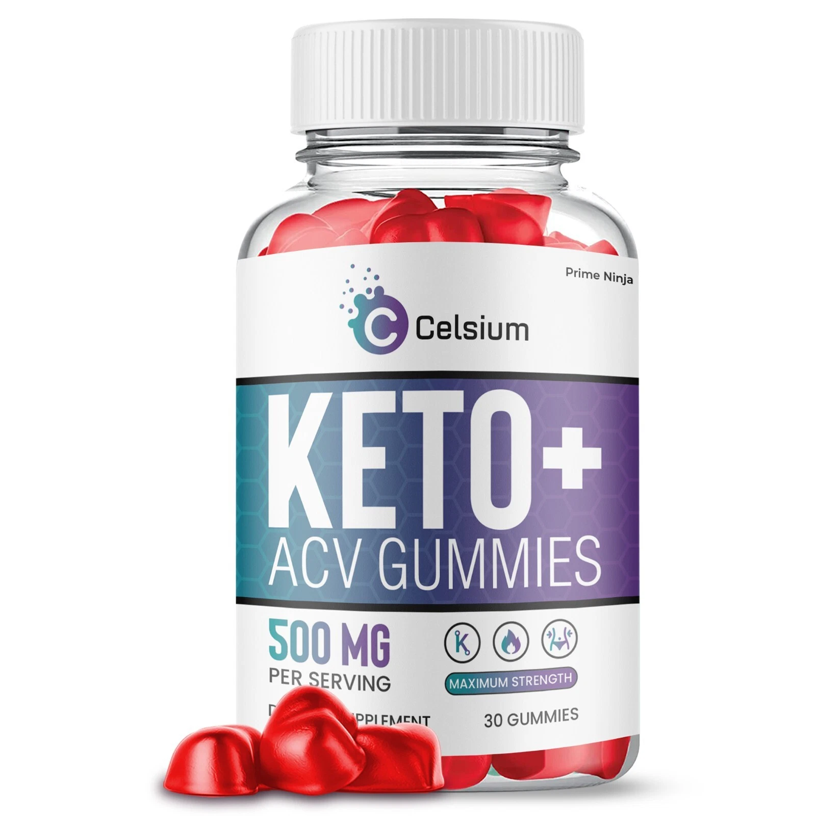 Celsium Keto ACV Gummies, Max Strength with Apple Cider Vinegar (1 Pack)