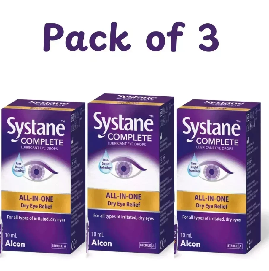 Systane Complete Lubricant Eye Drops All in One Dry Eye Relief 10ml Pack Of 3