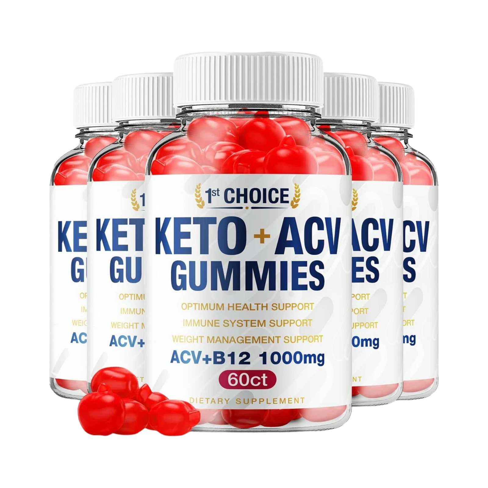 5-Pack 1st Choice Keto ACV Gummies, 1st Choice for Weight Loss- 300 Gummies