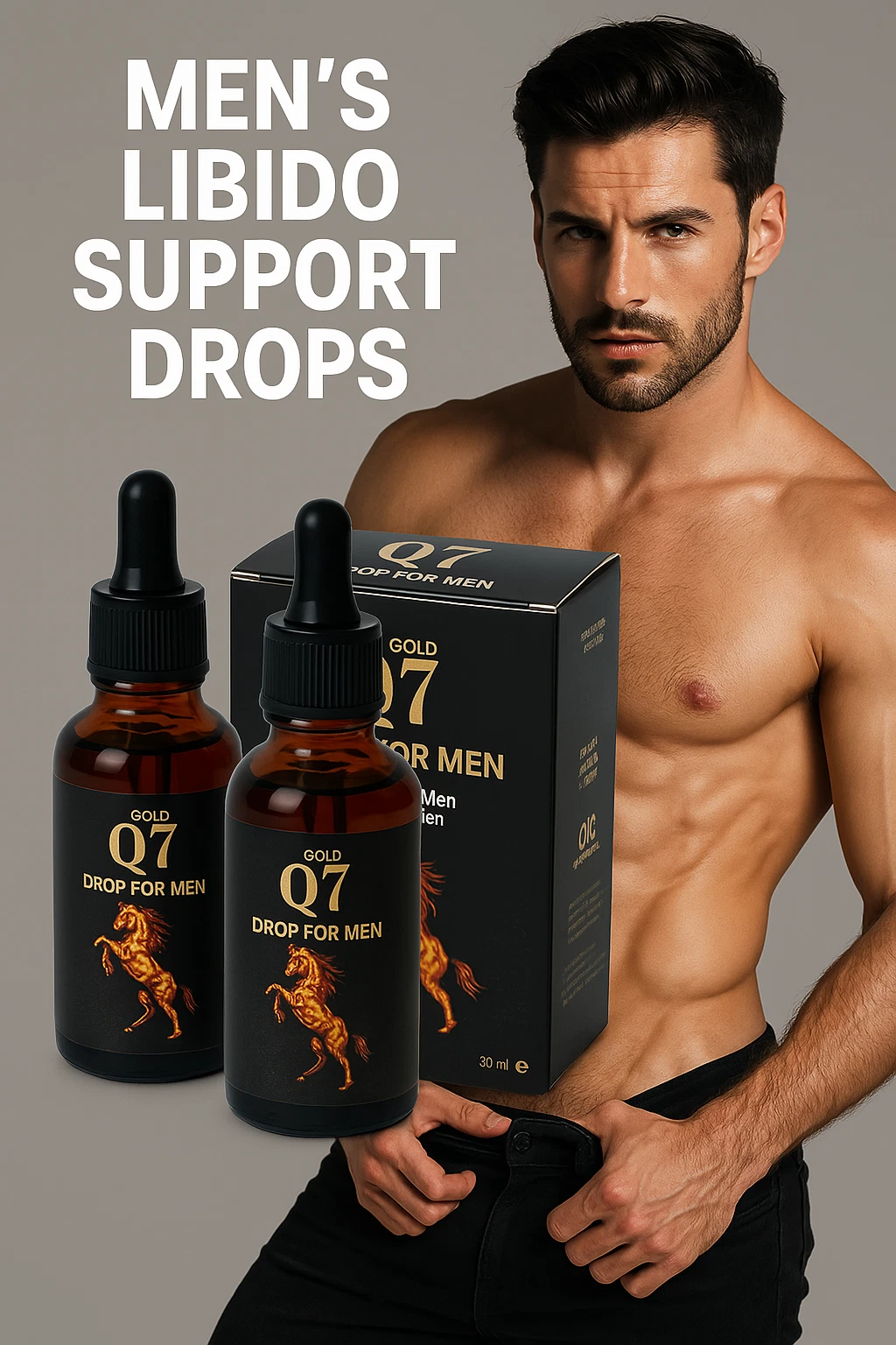 Q7 Gold Drops for Men 2x30ml Liquid Male Vitality,Stamina & Performance Support