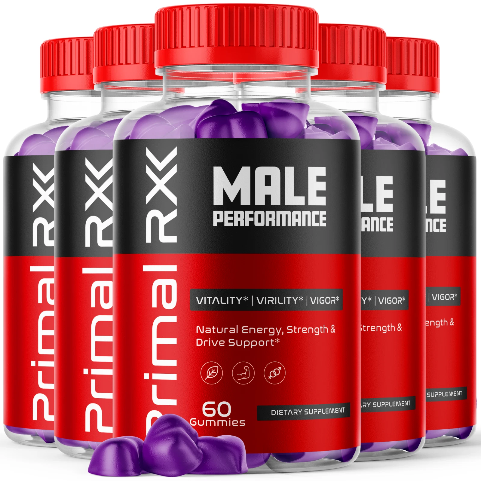 Primal RX Male Gumys Advanced Performance Formula Vitamin Supplement 300 Gummies