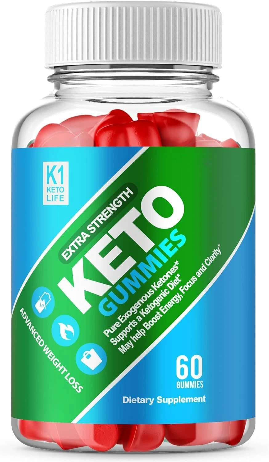 (1 Bottle) K1 Keto Life ACV Gummies Weight Loss - 60 Gummies
