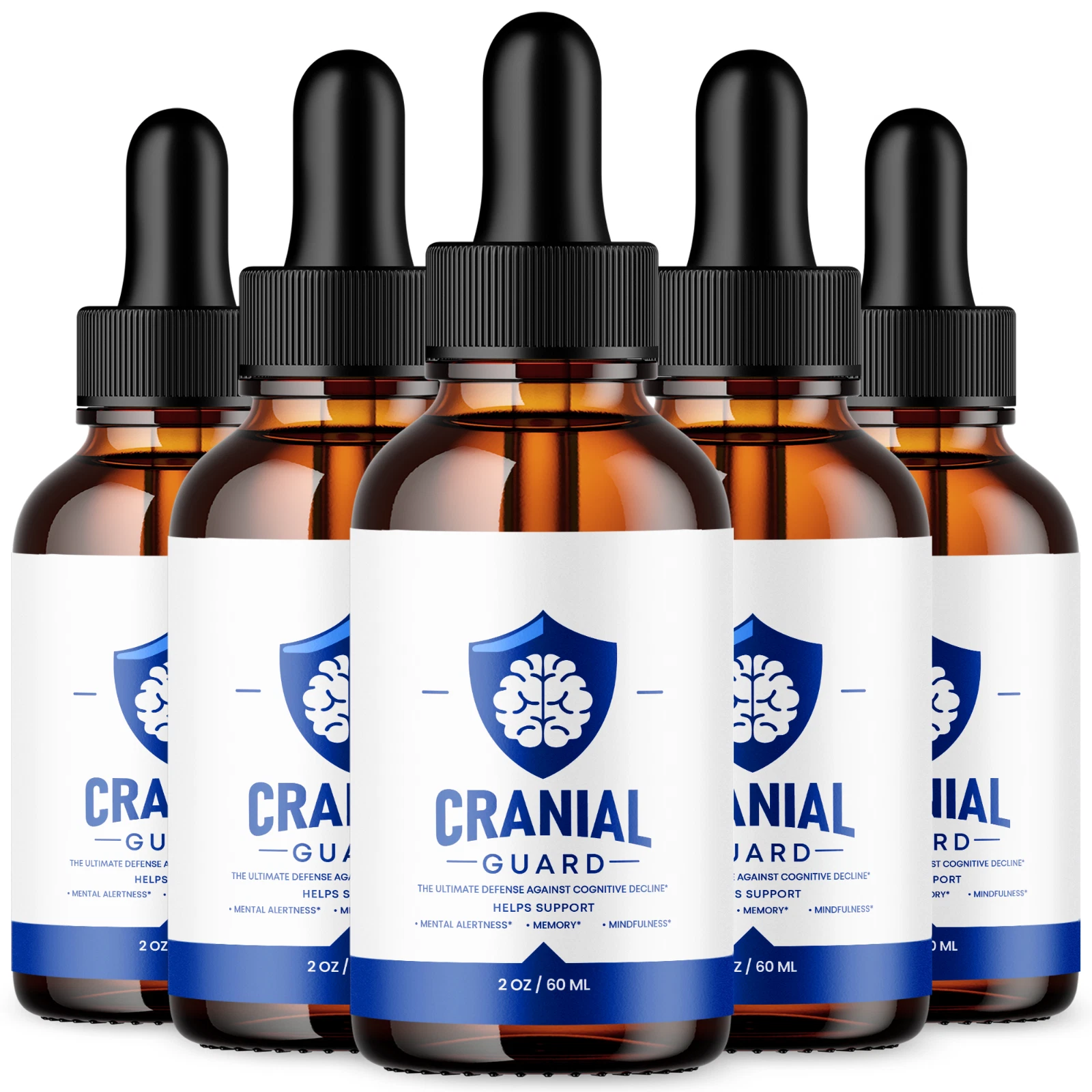 (5 Pack) Cranial Guard Advanced Supplement Drops Nootropic Brain Support 2ML
