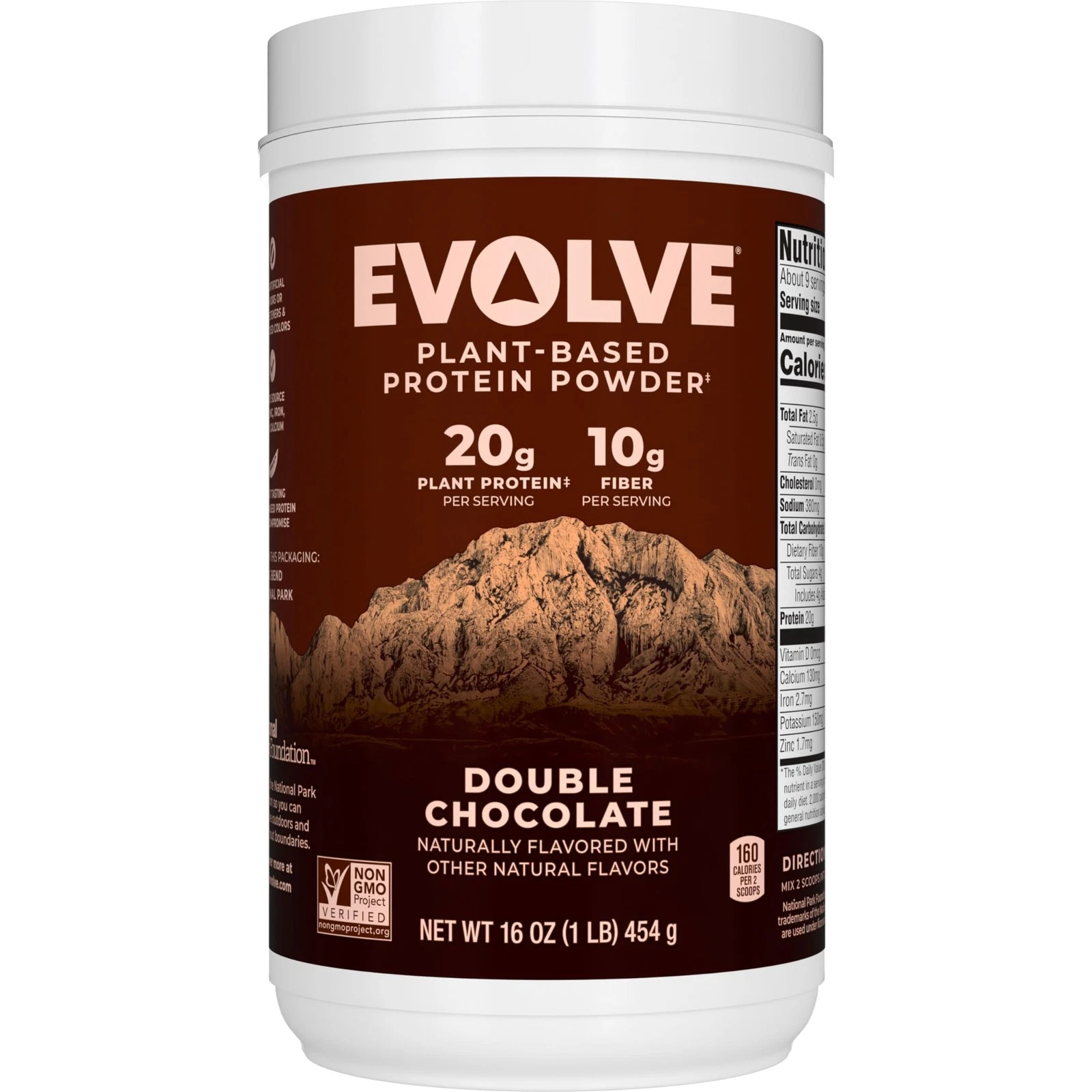 Evolve Double Chocolate Plant Based Protein Powder 20g Dairy Soy Gluten Free