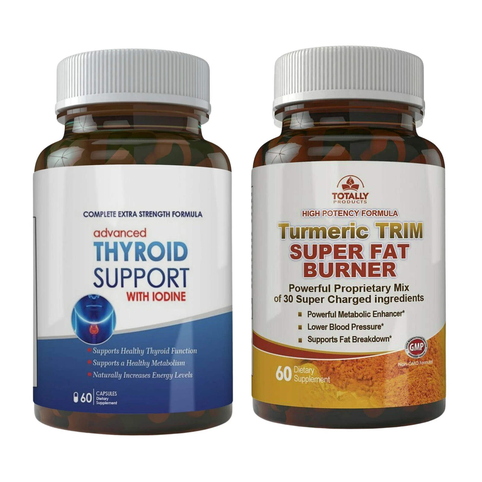 Thyroid Support Metabolism Boost Turmeric Curcumin Fat Burner Dietary Supplement
