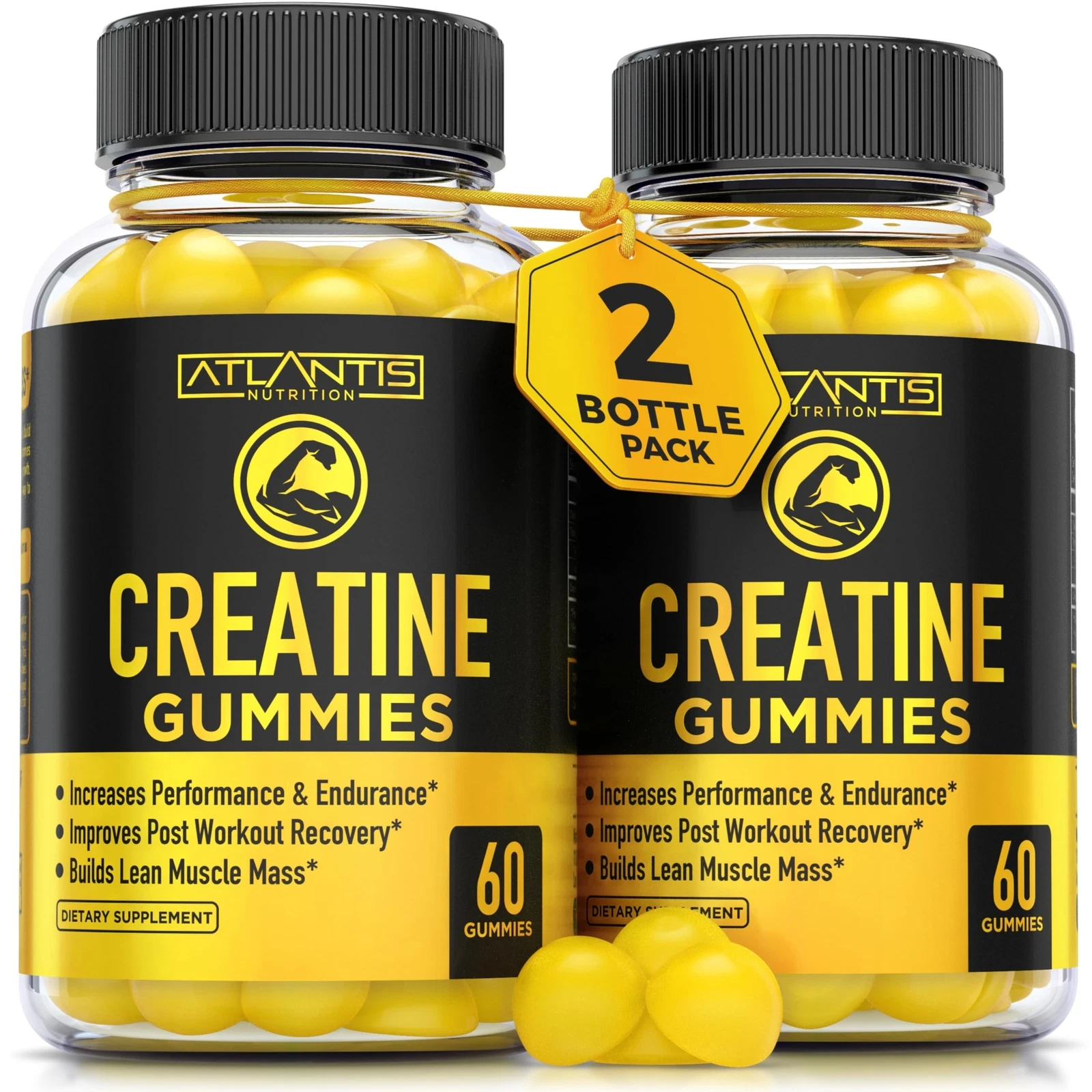 Creatine Monohydrate Gummies for Strength & Athletic Performance - 5g Creatin...