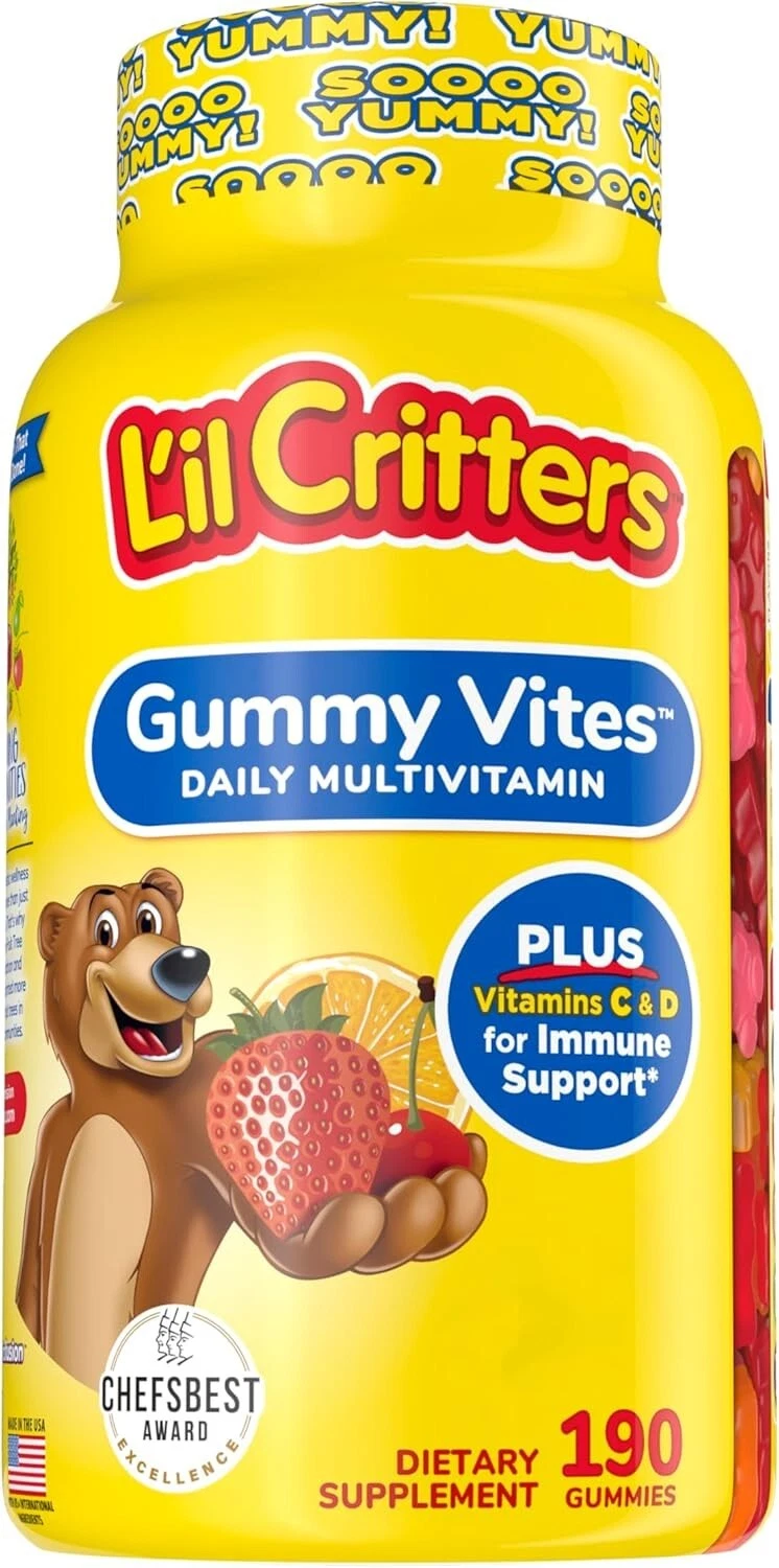 L'Il Critters Gummy Vites Daily Kids Gummy Multivitamins Assorted Fruit Flavors