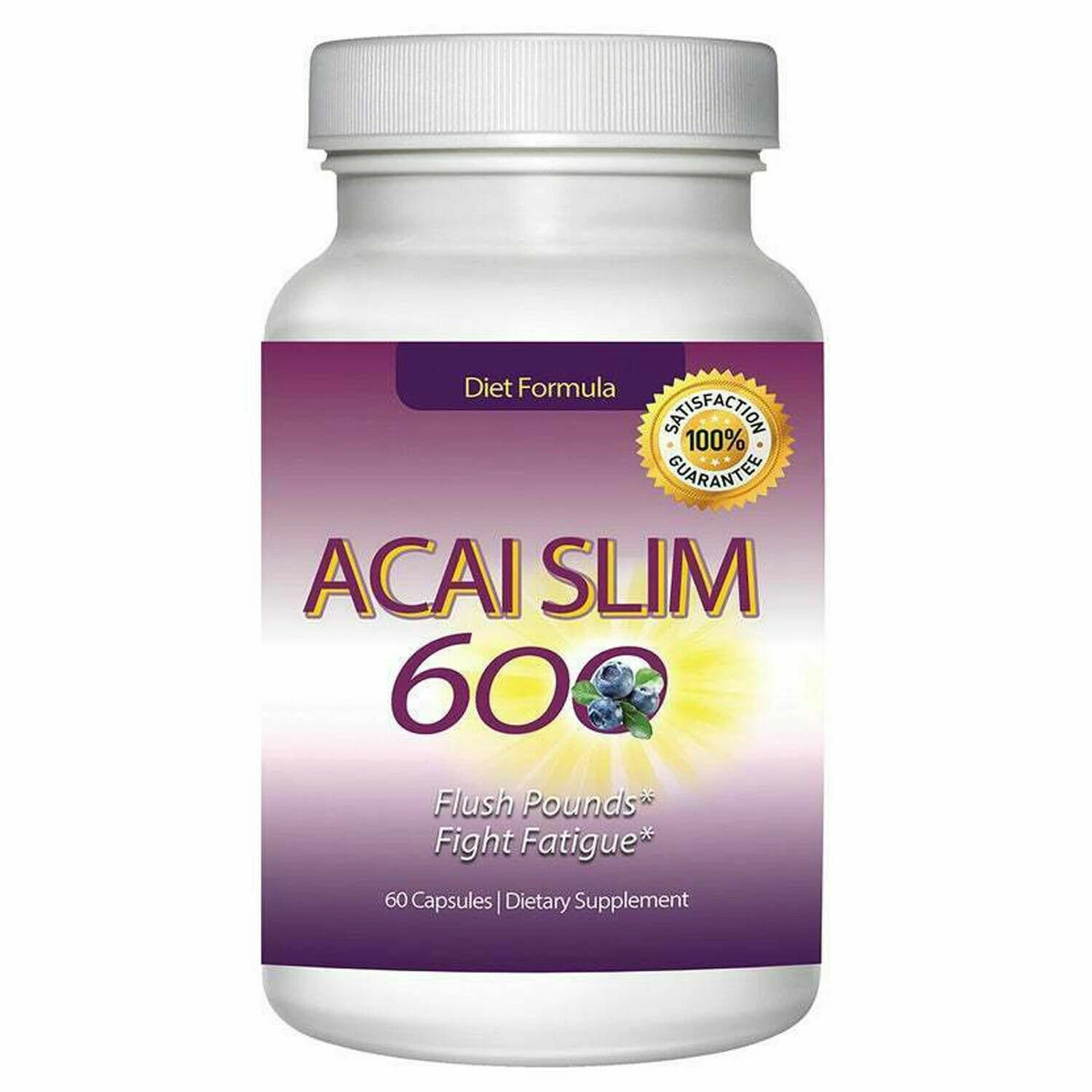 Acai Slim 600mg Fat Burner Weight Loss Cleanse Energy 60 Capsules Free Shipping