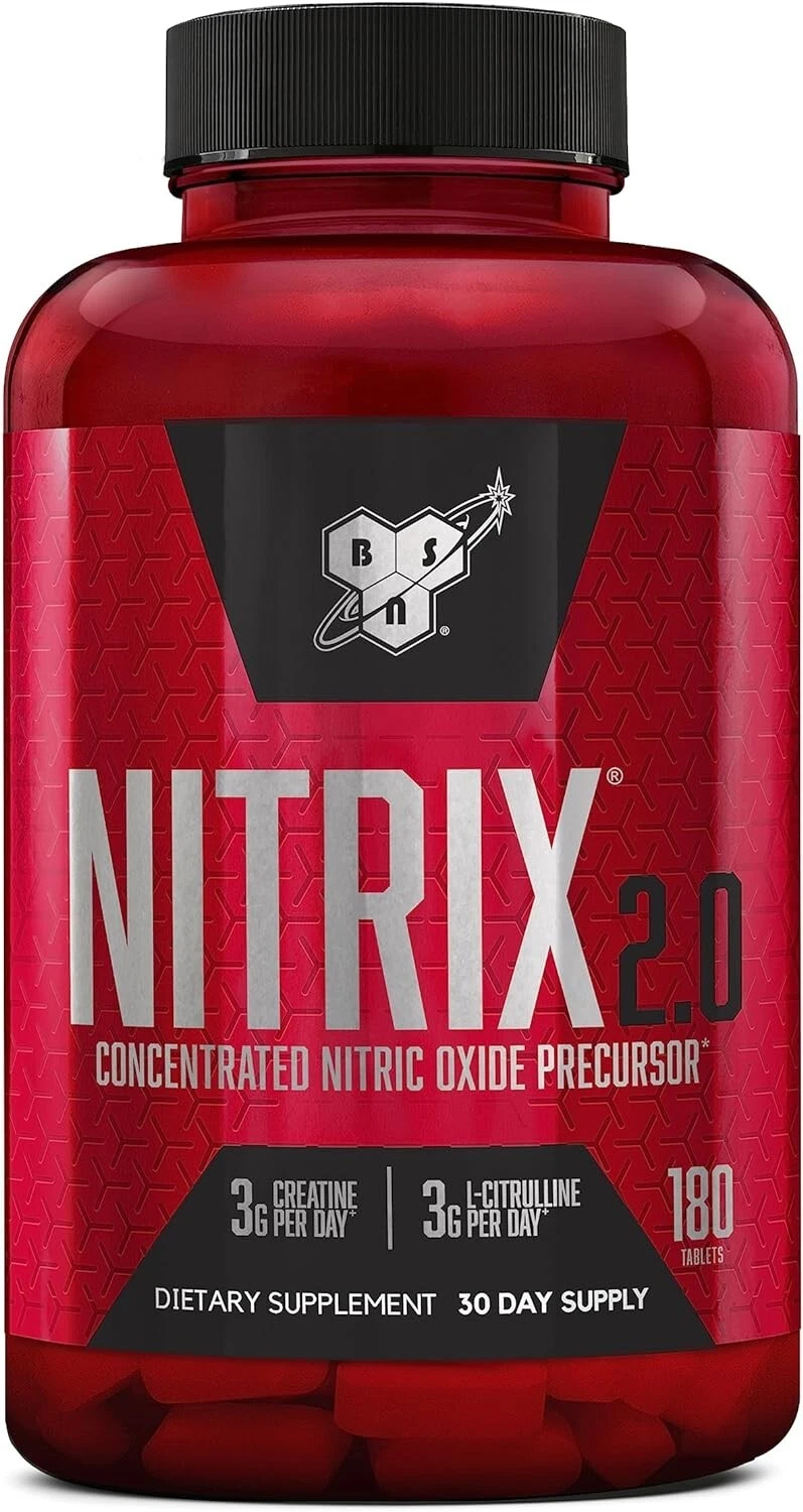 BSN Nitrix Concentrated Nitric Oxide Booster Huge Pumps Vascularity 90 or 180ct