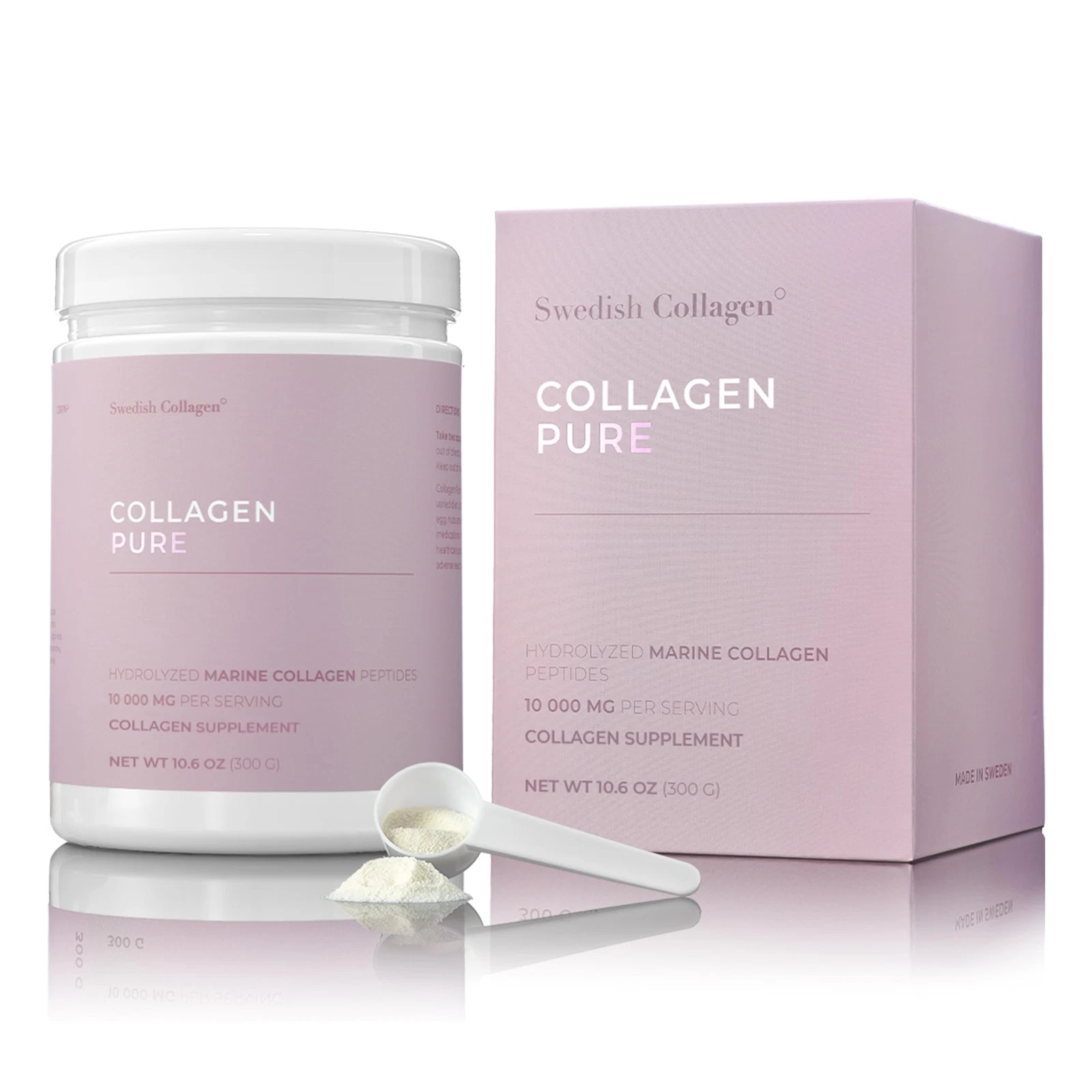 Swedish Nutra Collagen Pure - Premium Marine Collagen Powder - Sugar- 5x300g