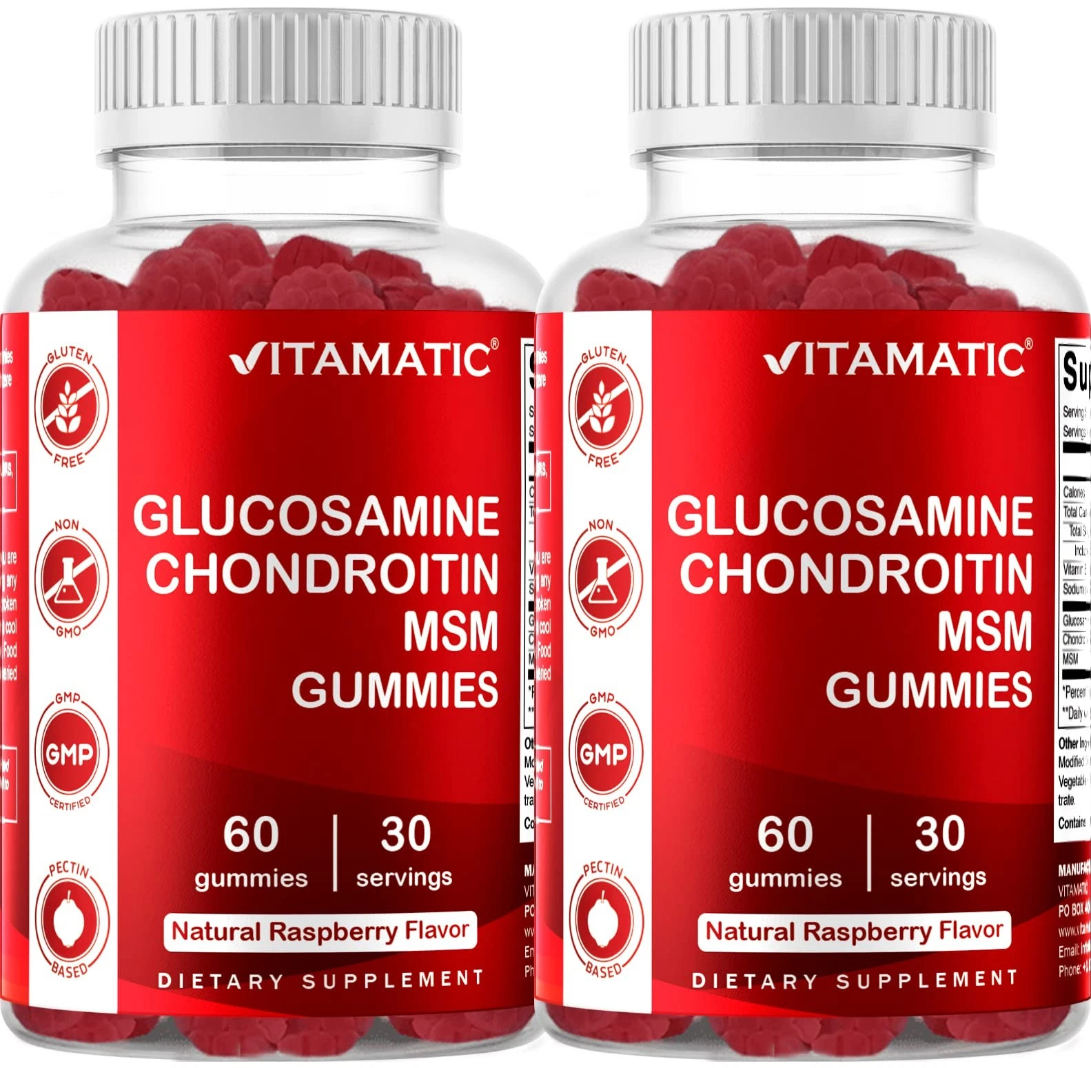 Vitamatic Glucosamine Chondroitin Gummies with MSM & Vitamin E - Joint Support -