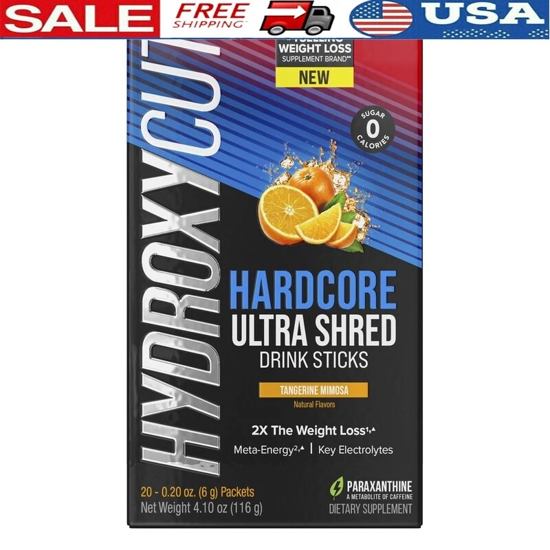 Weight Loss Drink Mix Shred Thermogenic Supplement Tangerine Mimosa 20 Sticks US