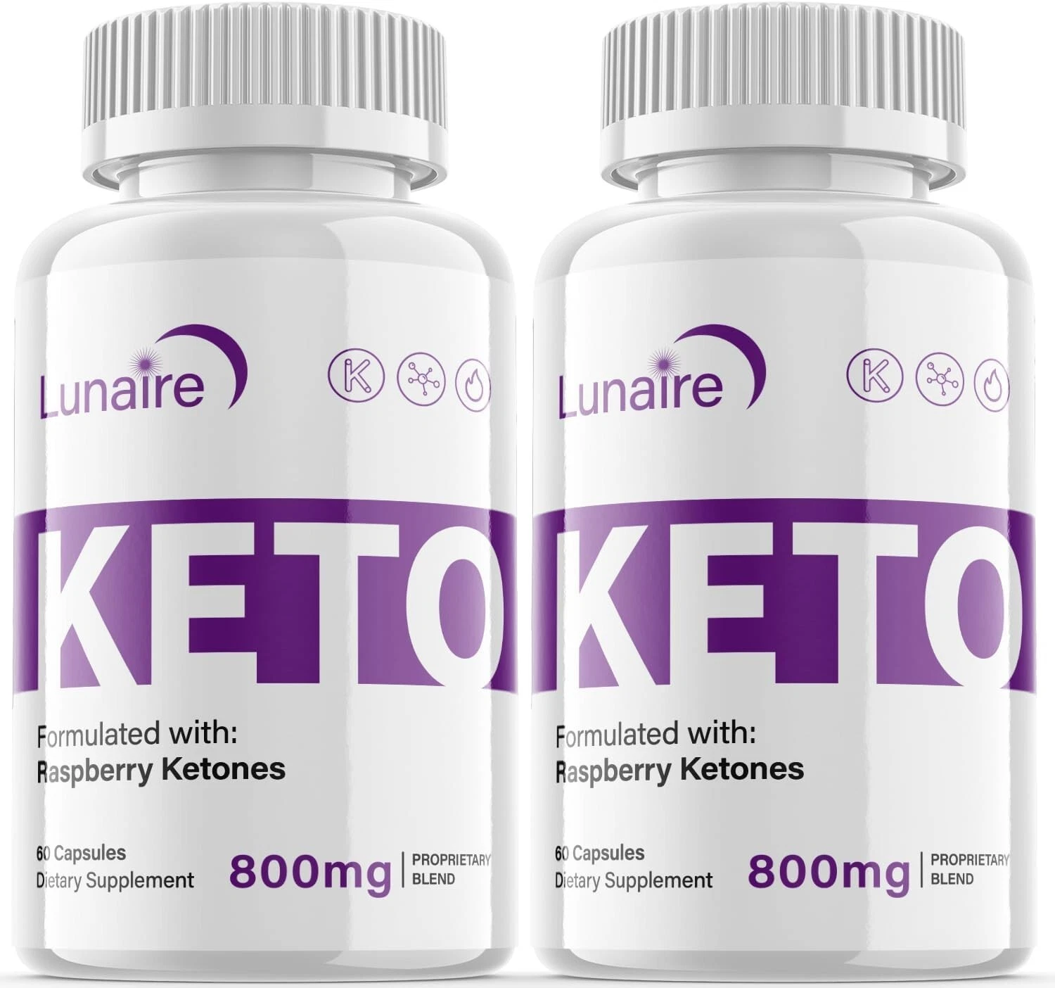 (2 Pack) Lunaire Keto Pills - Support Weight Loss & Fat Burn 800mg - 120 Pills