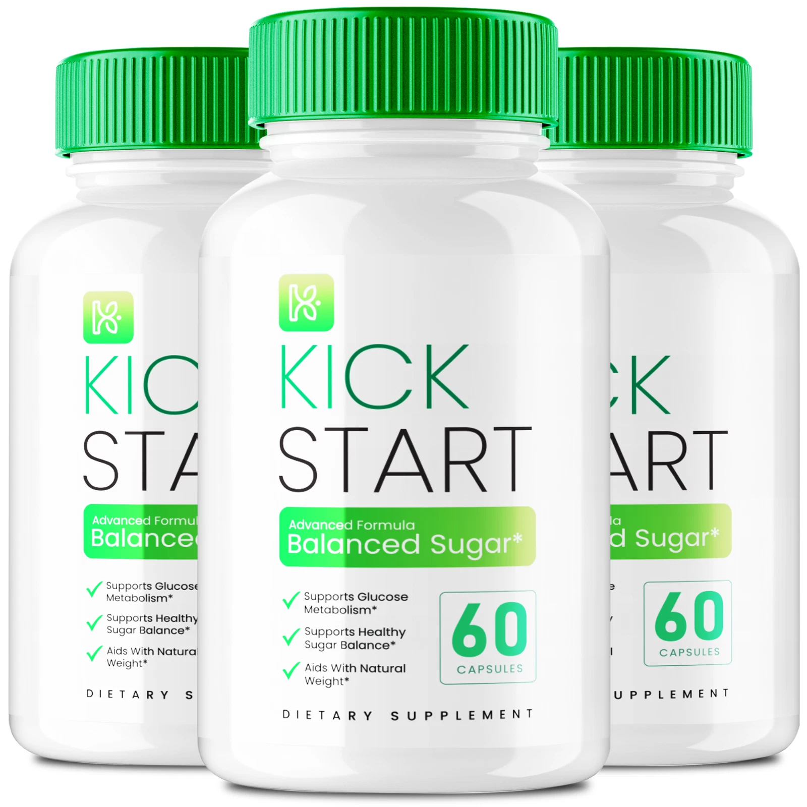(3 Pack) Kick Start Blood Capsules, KickStart Balanced Sugar Supplement Pills