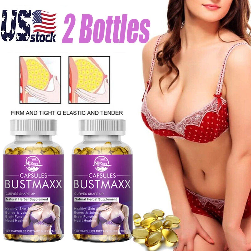 2 Bottles Natural Herbal Supplement Breast Growth Enhancement Female 240 Pills