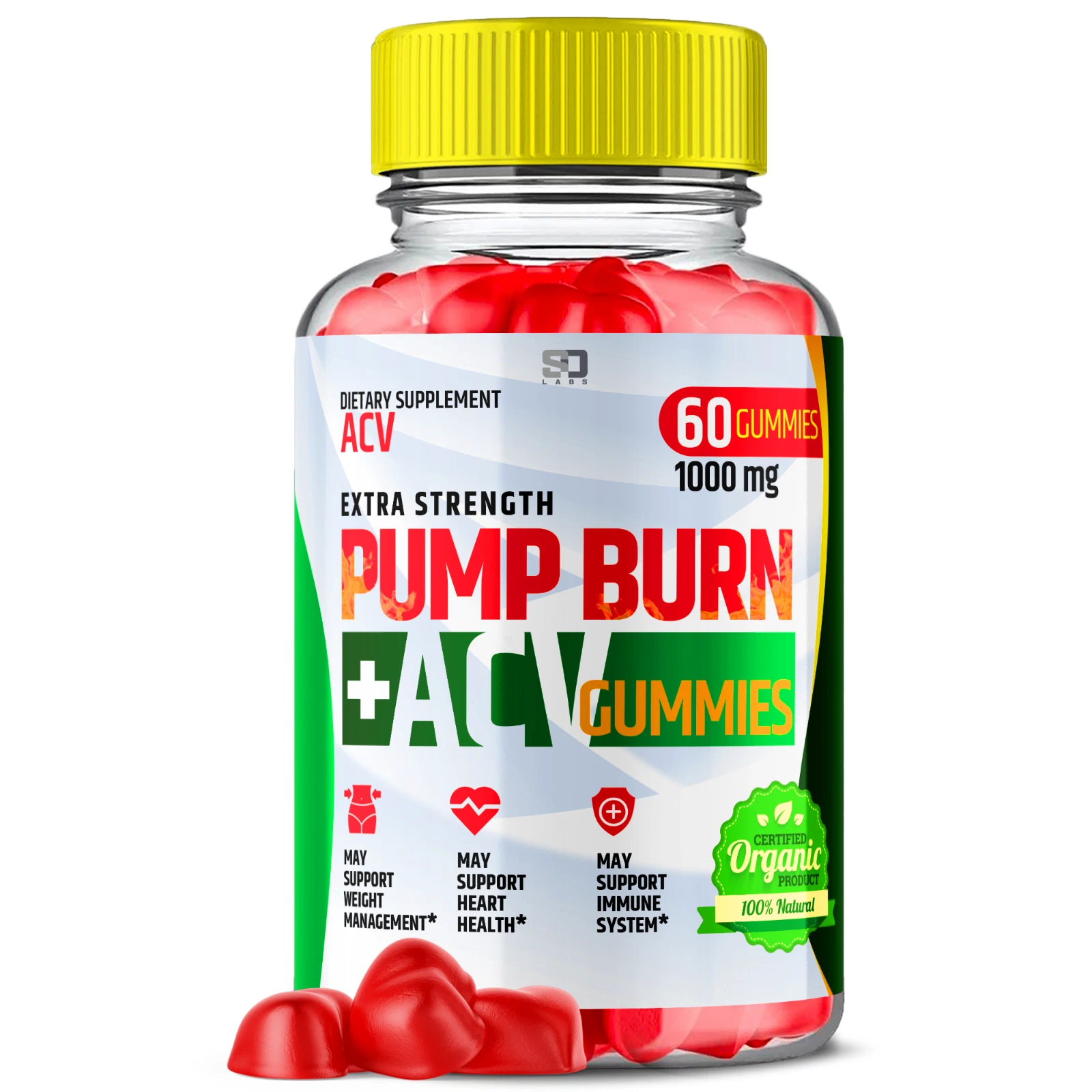Pump Burn Keto, Pump Burn Keto ACV Gummies Weight Loss, Burn Pump (60 Gummies)