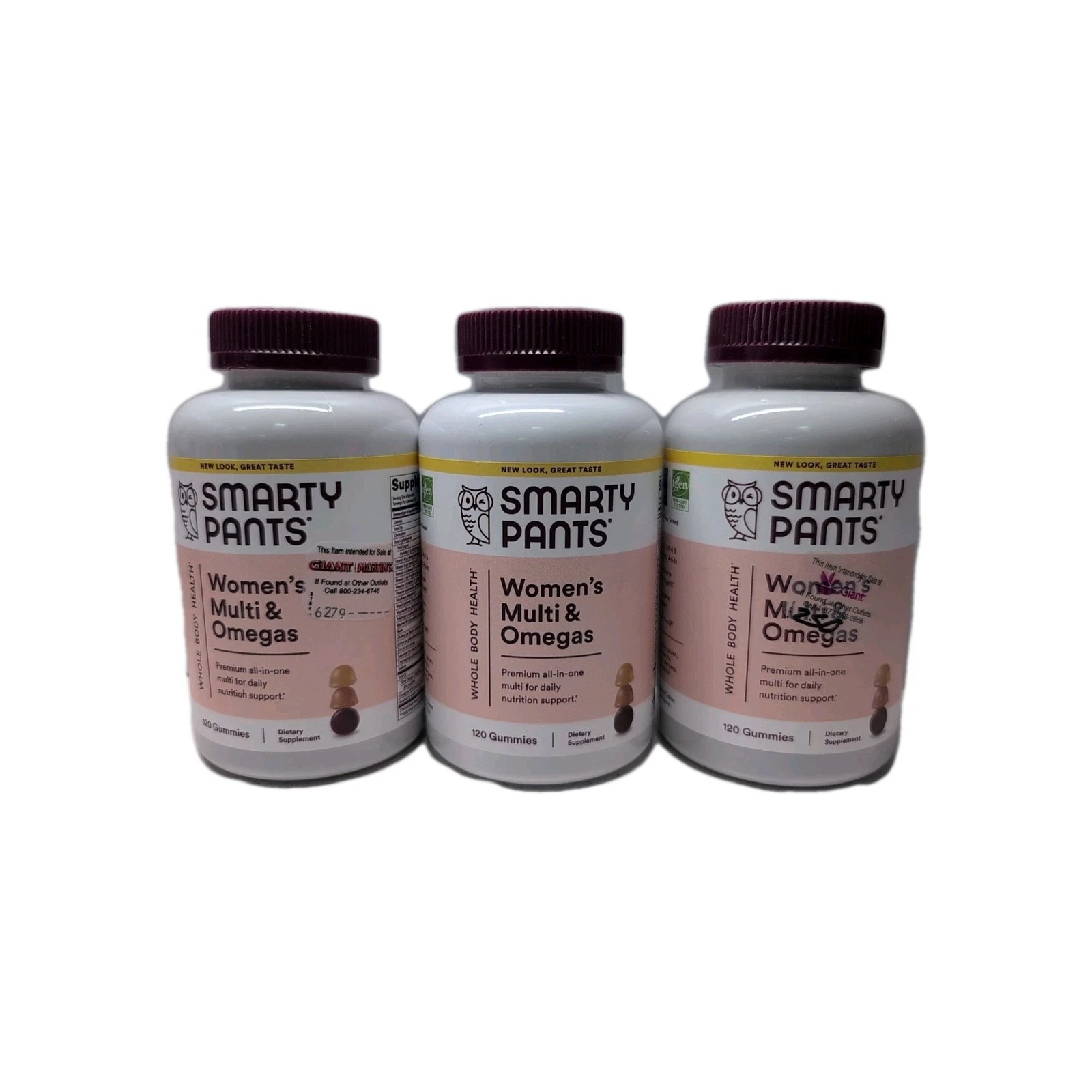 (3) Smarty Pants Women's Multi & Omegas Vitamins 120 Gummies Each. Exp 01/05/26+