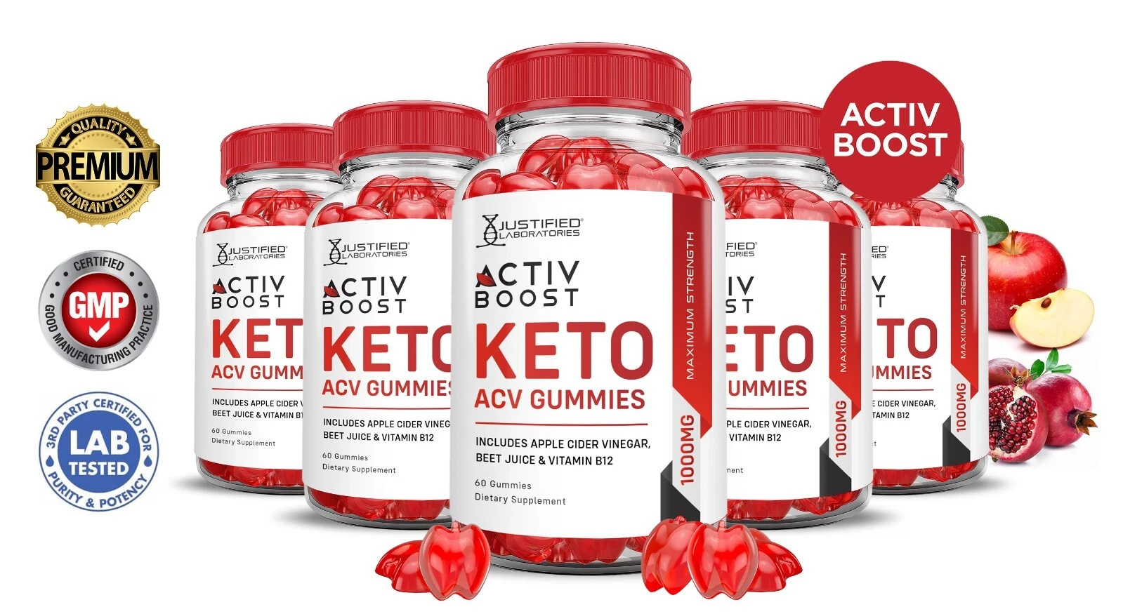 Activboost Activ Boost Keto ACV Gummies 1000MG Apple Cider Vinegar 300 Gummys