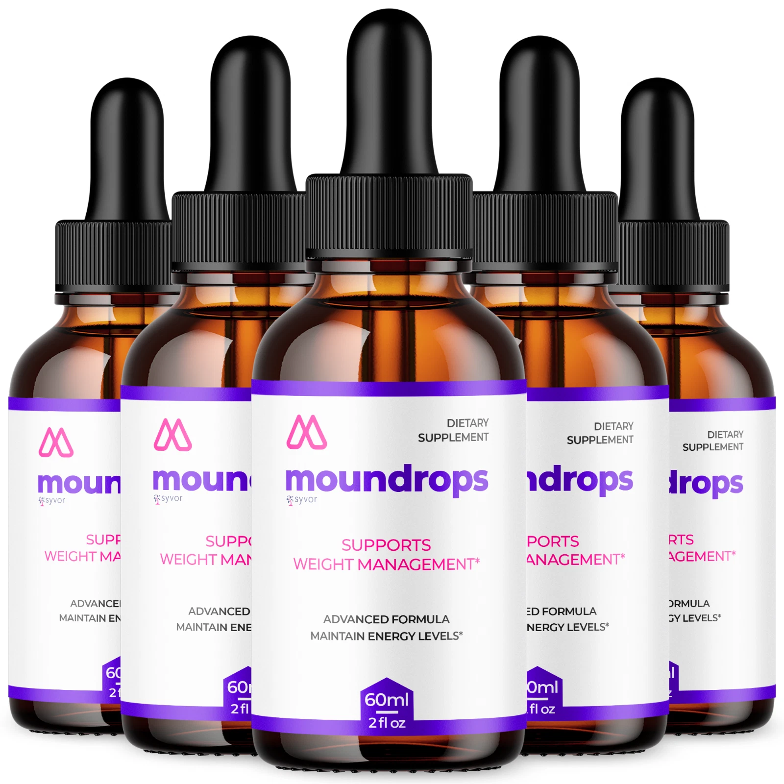 (5 Pack) Moundrops Weight Loss Drops Moun Drops Weight Management Liquid 300ML