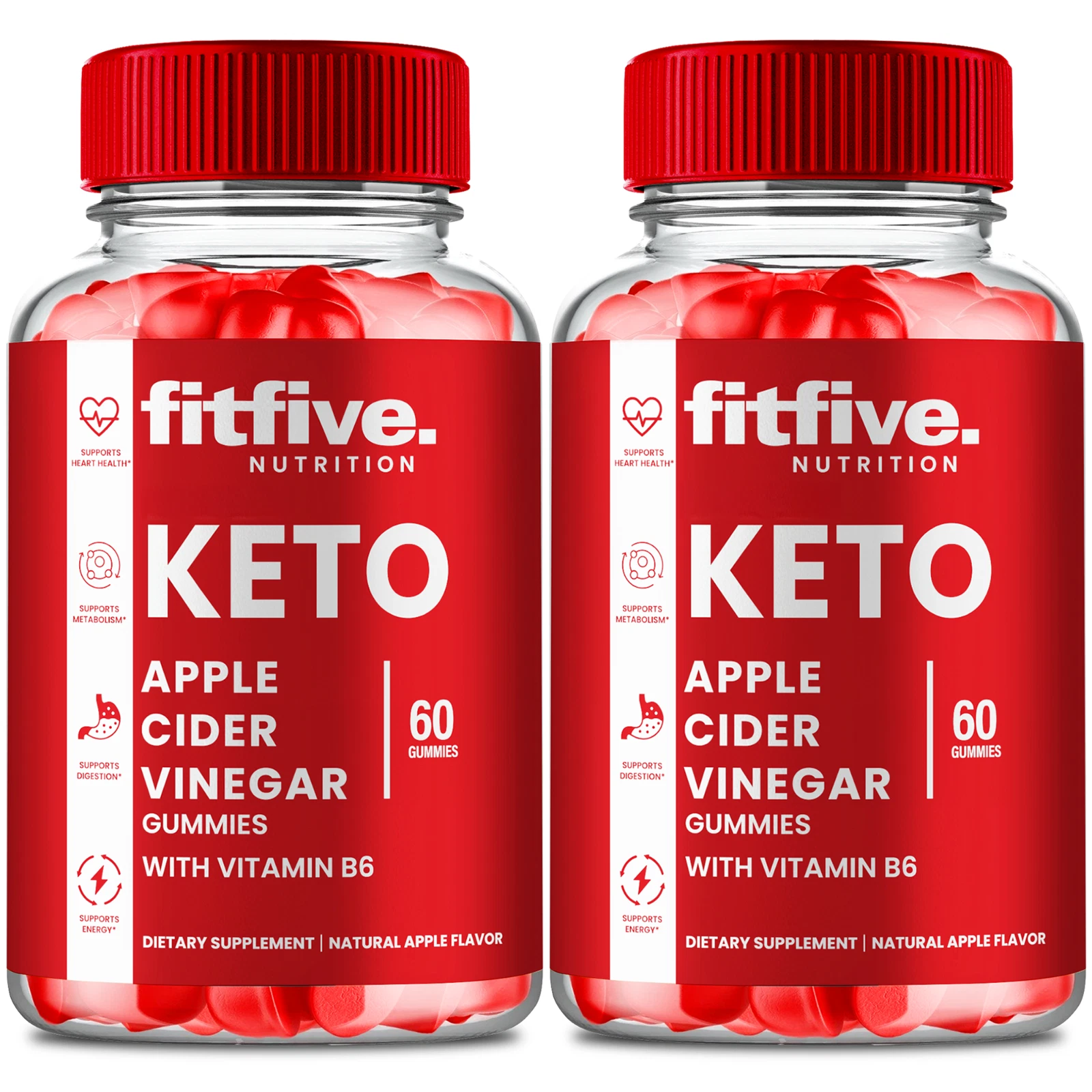 (2 Pack) FitFive Keto ACV Gummies, FitFive Nutrition Keto + ACV for Weight loss