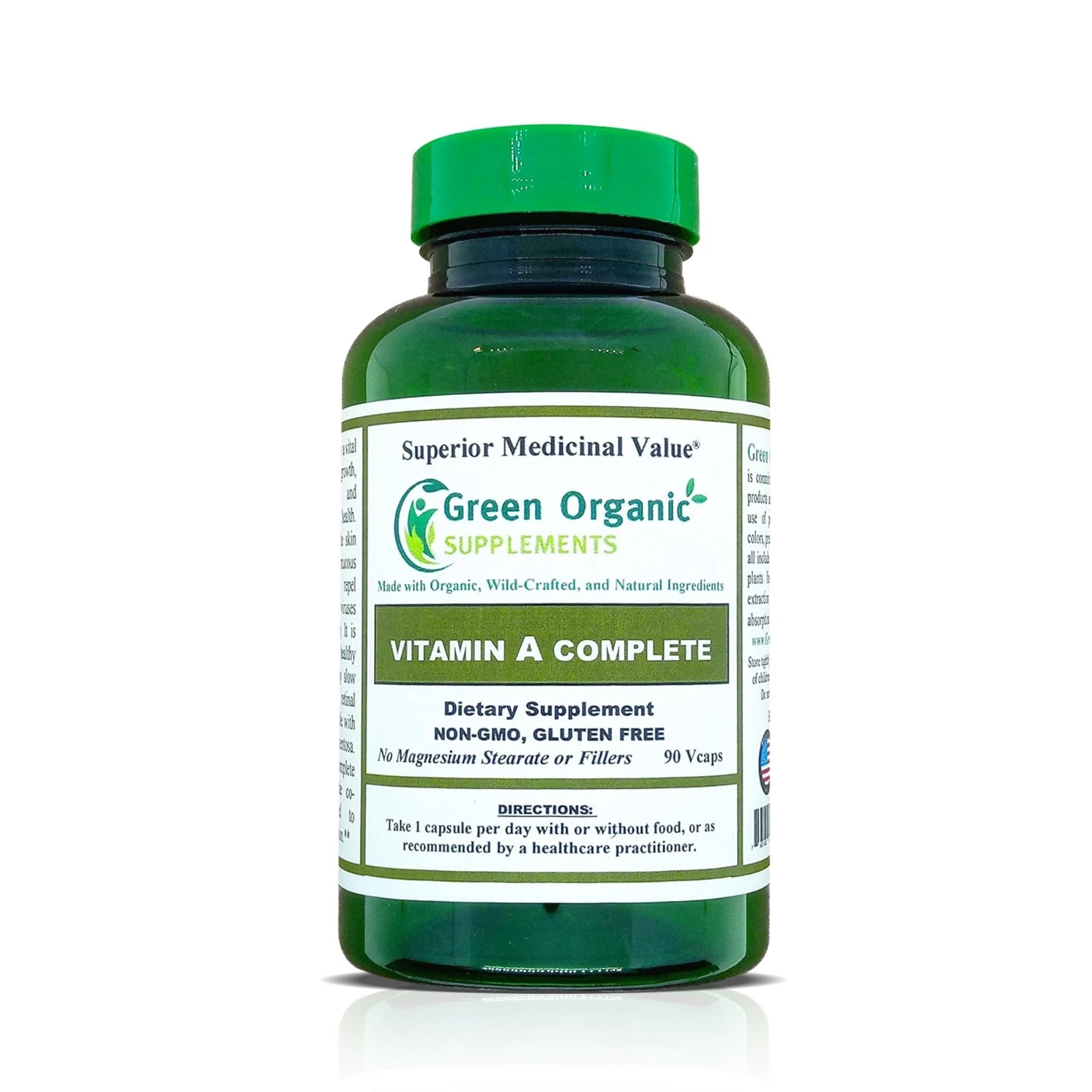 Green Organic Vitamin A, Retinyl Palmitate 90 Vegan Capsule Improve Absorption