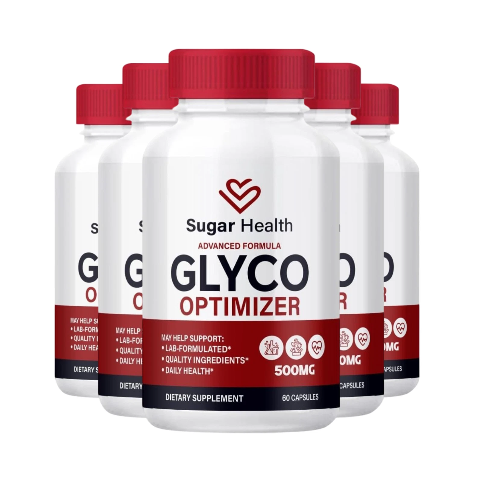 5-Pack Sugar Health Glyco Optimizer Supports Blood Pressure & Health (300 Caps)