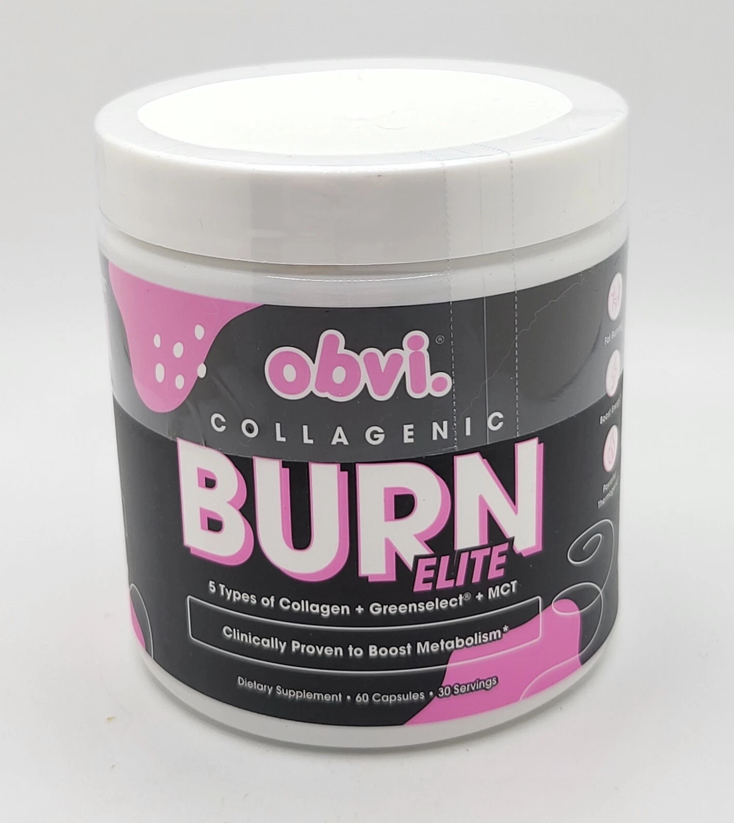 Obvi Collagenic BURN ELITE Thermogenic Weight Loss 60 Capsules Energy Metabolism