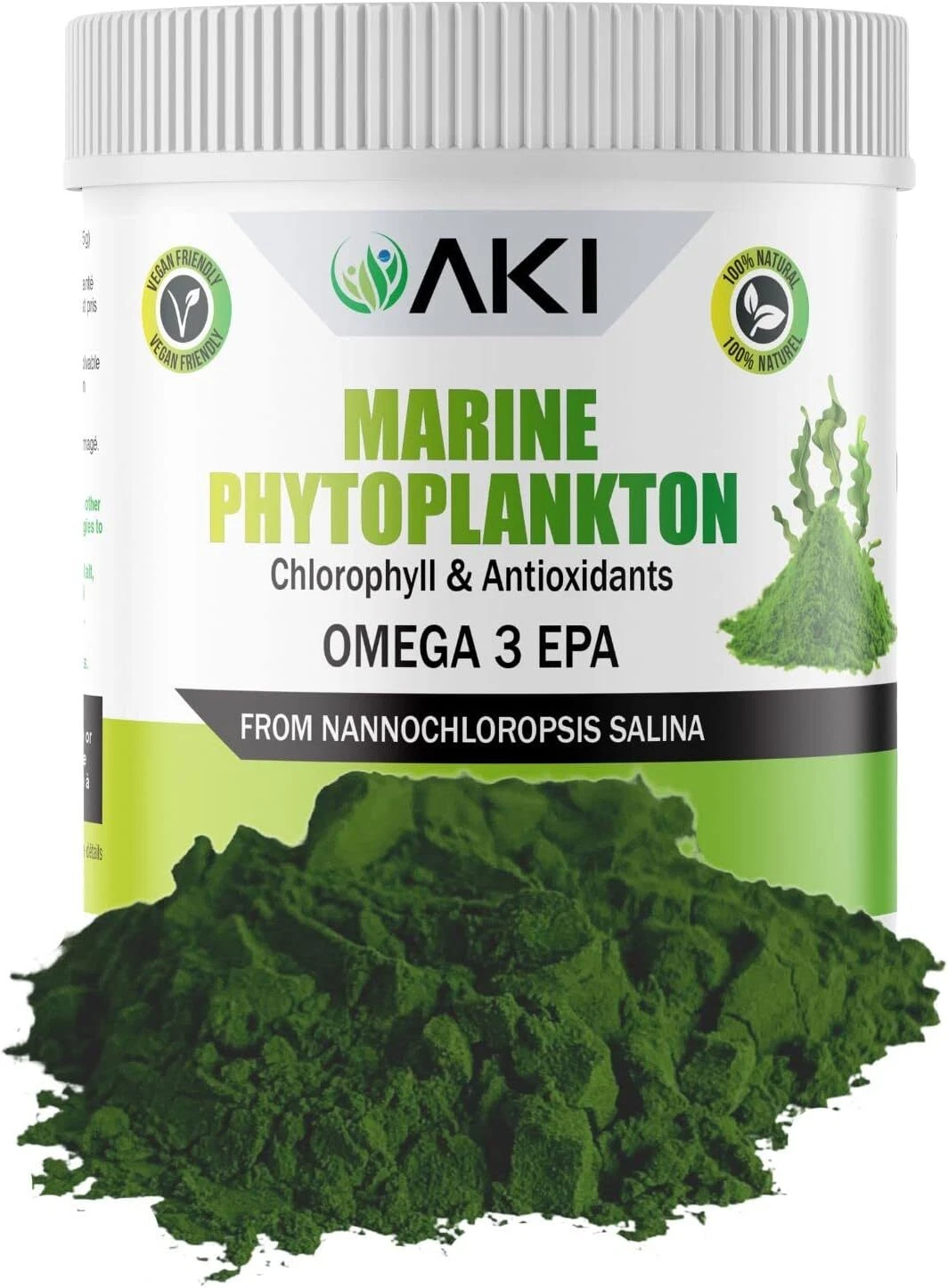 AKI Marine Phytoplankton Powder | Source of Raw Omega-3 EPA Micro Algae...