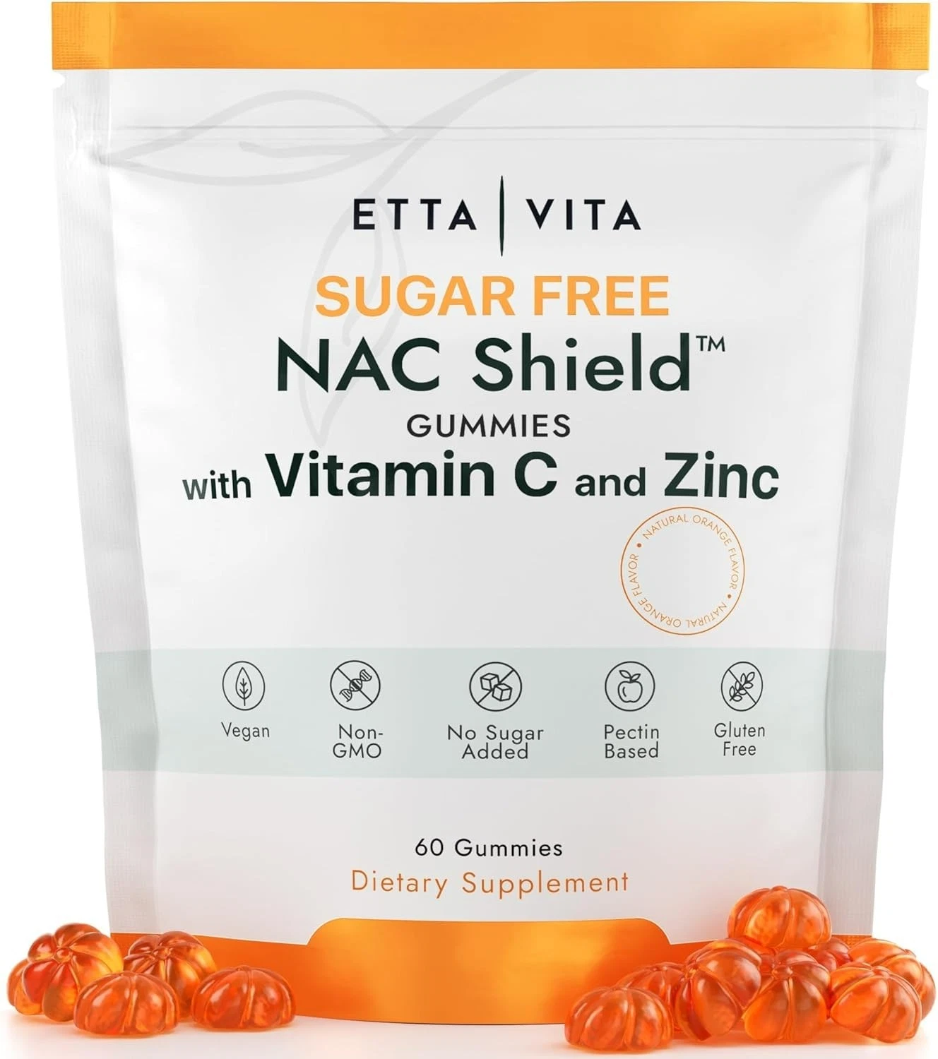 EttaVita NAC Shield w/ Vitamin C & Zinc - Sugar Free - 60 ct - 04/2026