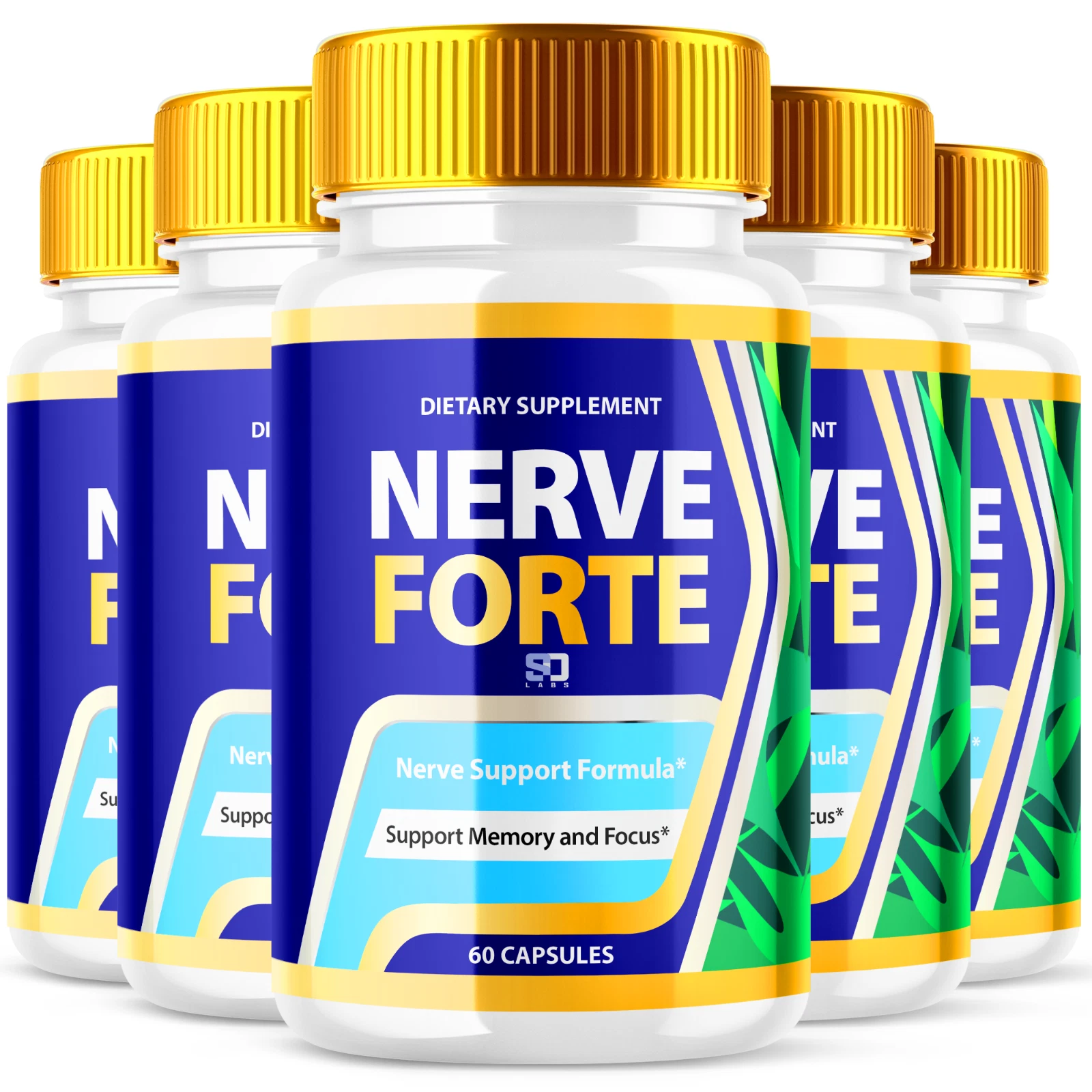 (5 Pack) Nerve Forte Pills - Nerve Health & Cognitive Support Supplement 300ct