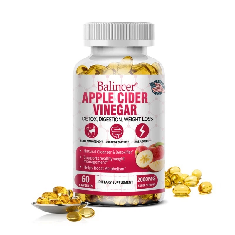 Apple cider vinegar capsules, detoxification, digestion, weight loss