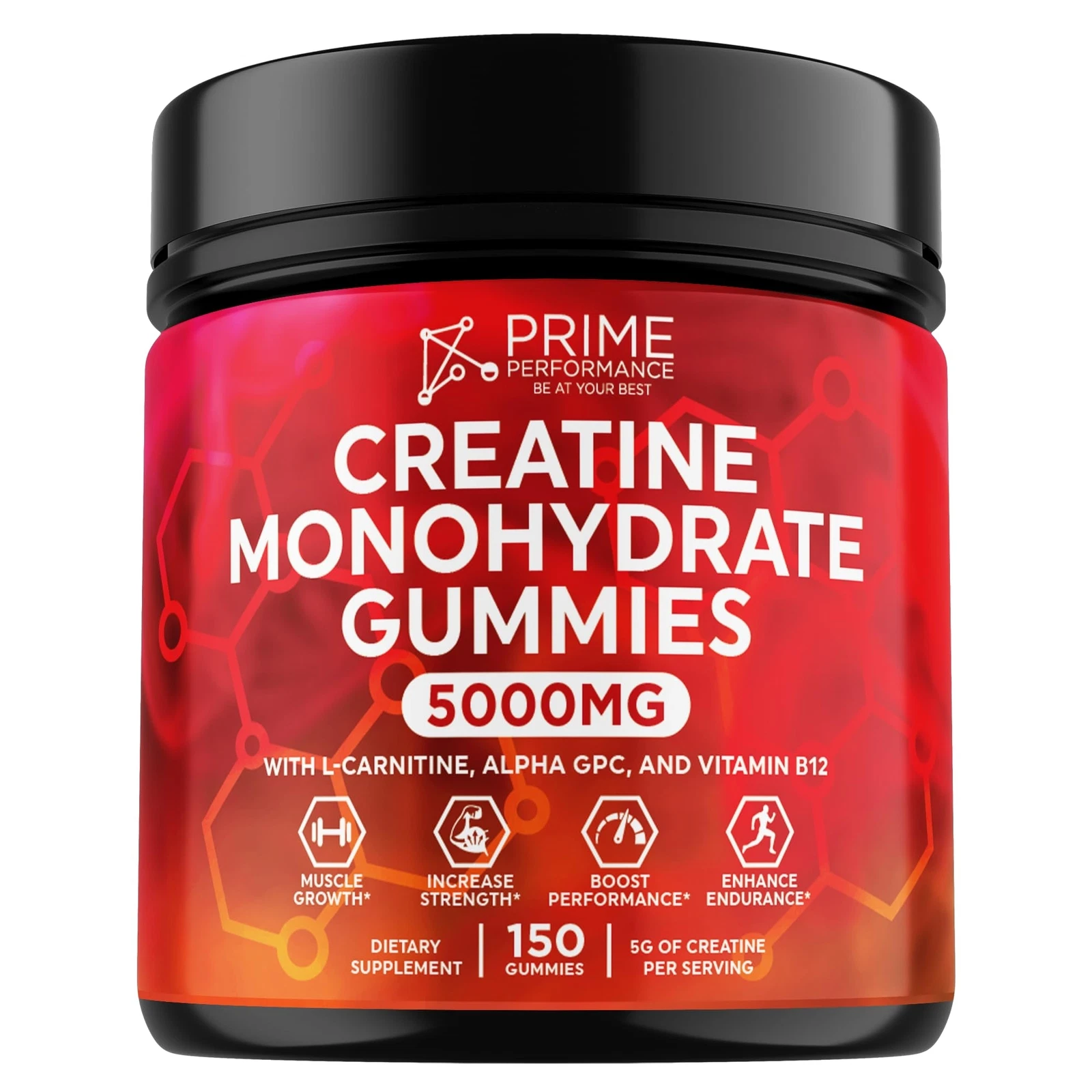 Creatine Monohydrate Gummies Only 3 Gummies For 5g, 50 Servings For Men And