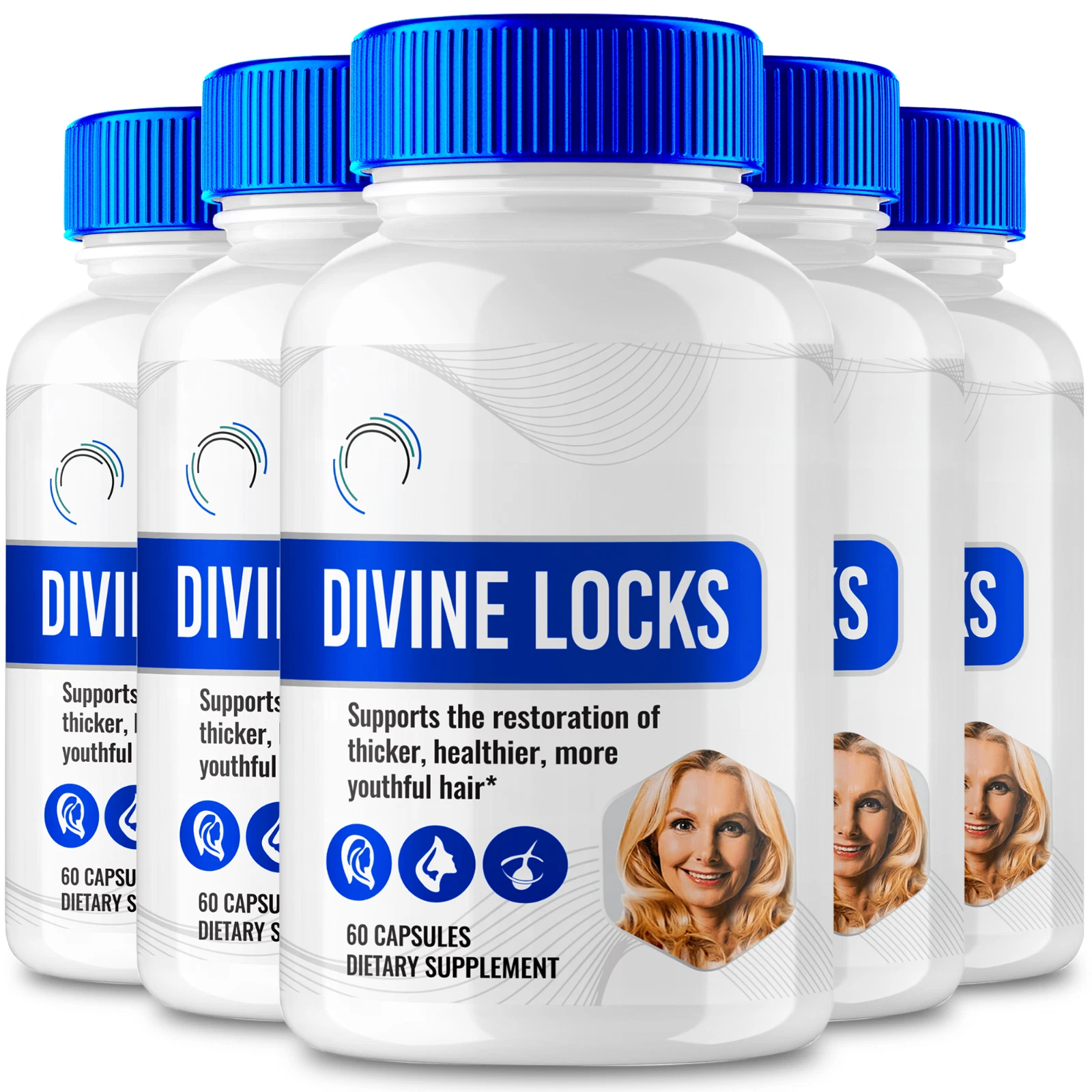 (5 Pack) Divine Locks Hair Health Capsules DivineLocks Hair Pills (300 Capsules)