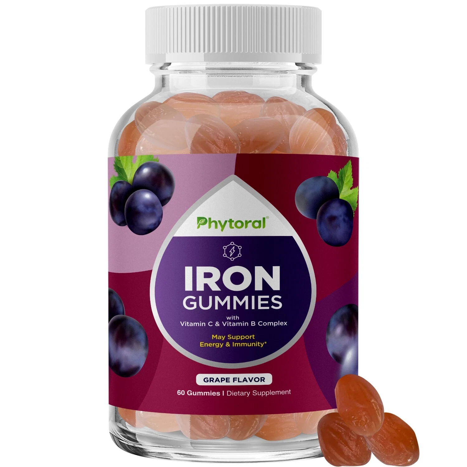 Natural Multivitamin Iron Gummies for Adults - Adult Gummy Vitamins with Iron