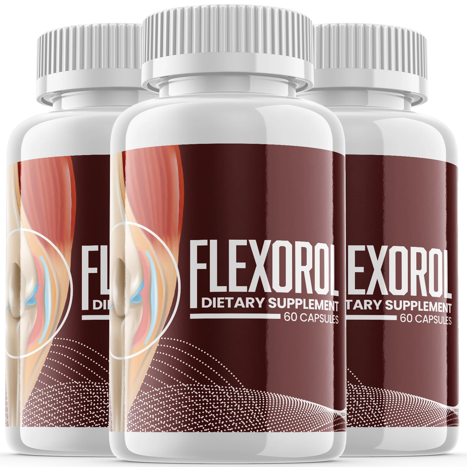 3 Pack - Flexorol Supplement Pills, Support Joint & Muscle Health - 180 Capsules