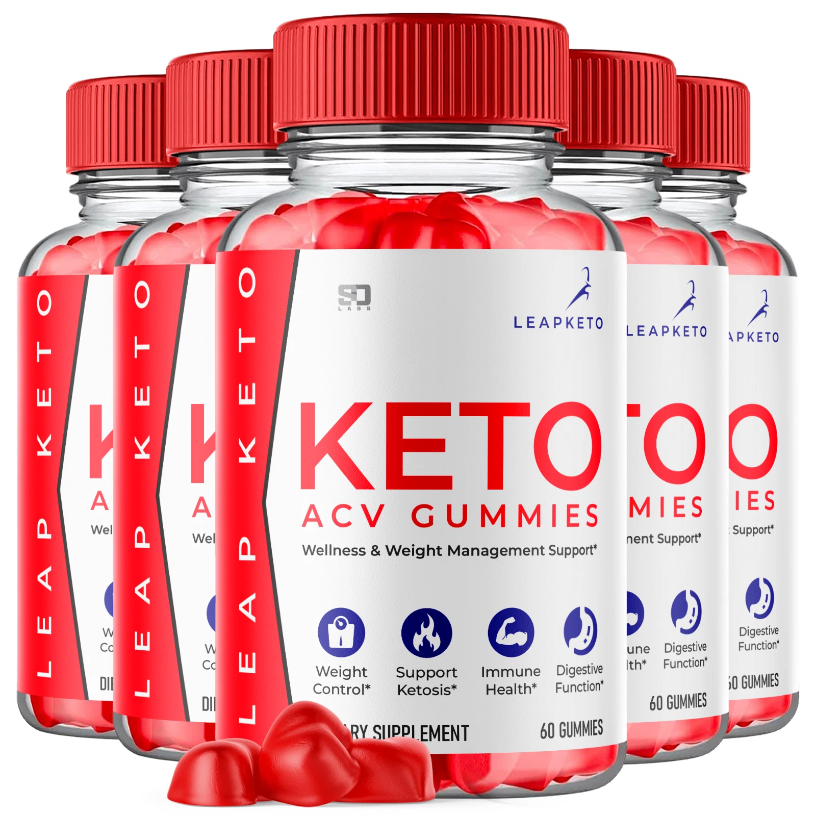 (5 Pack) Leap Keto ACV Gummies, Leap Keto Gummies for Weight Loss (300 Gummies)