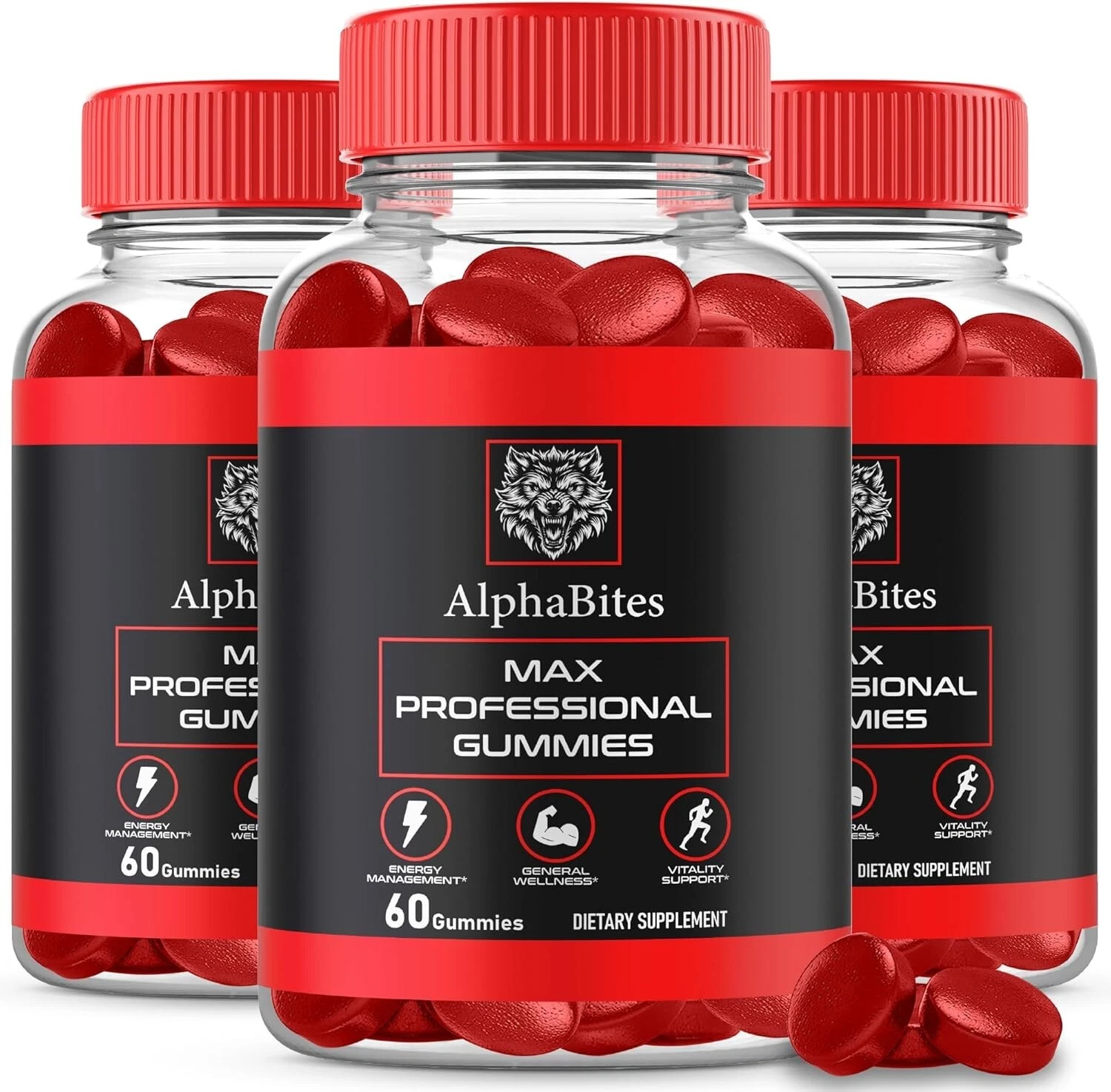 Alpha Bites Max Gummies General Wellness Support Supplement (180 Gummies) 3-Pack