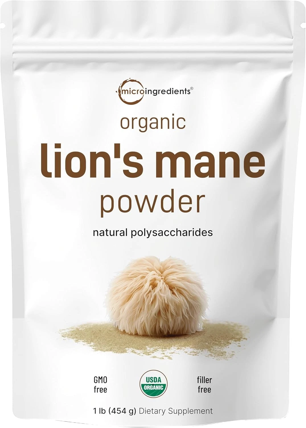 Micro Ingredients Organic Lions Mane Mushroom Supplement Powder, 16 Ounce |...