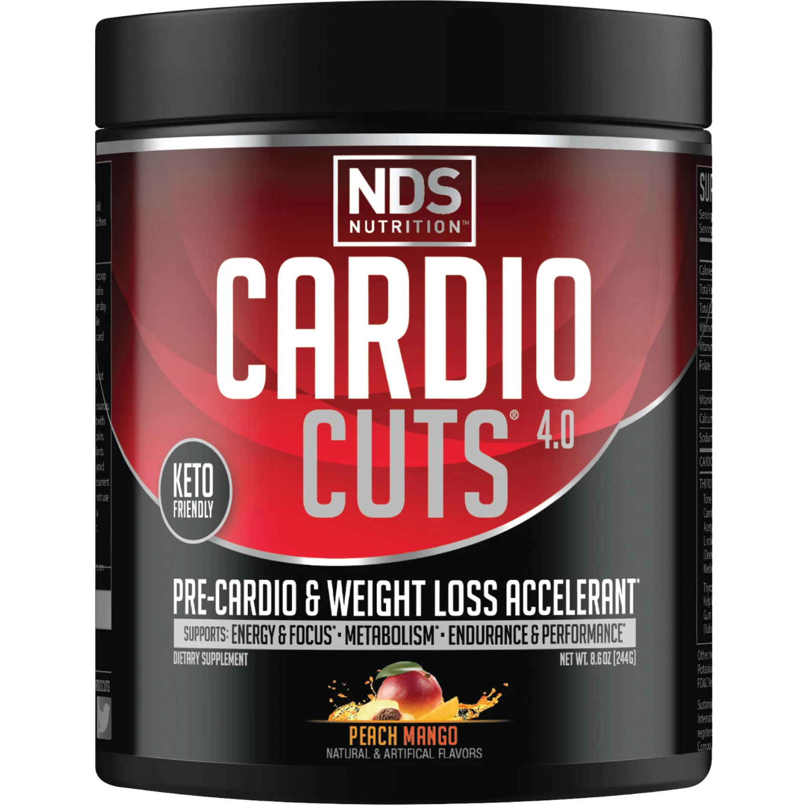 CARDIO CUTS 4.0 - Pre-Cardio / Weight Loss Drink Mix - Peach Mango (40 Servings)