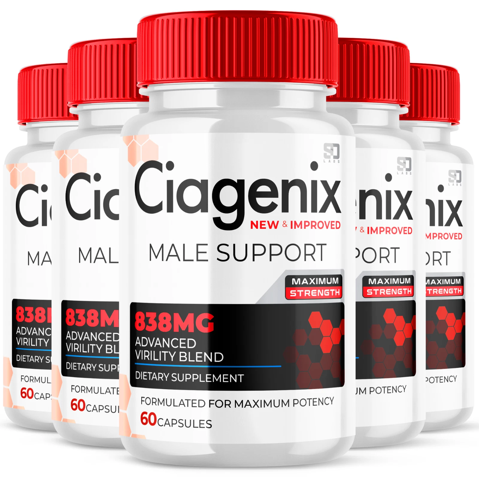 (5 Pack) Ciagenix Male Pills Maximize Energy, Vitality & Stamina 300 Capsules