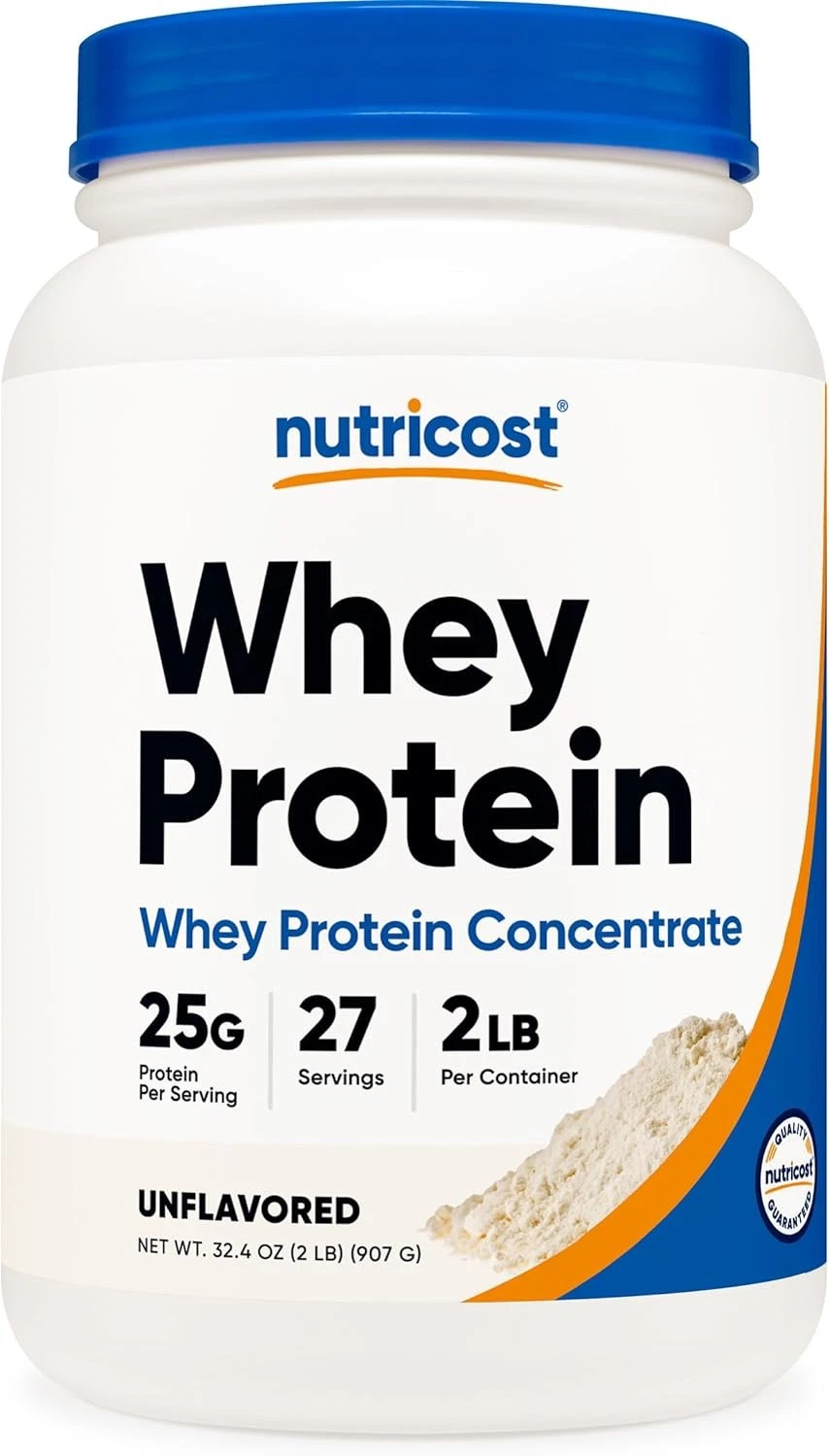 Nutricost Whey Protein Concentrate (Unflavored) 2LBS - 2 Pound (Pack of 1)