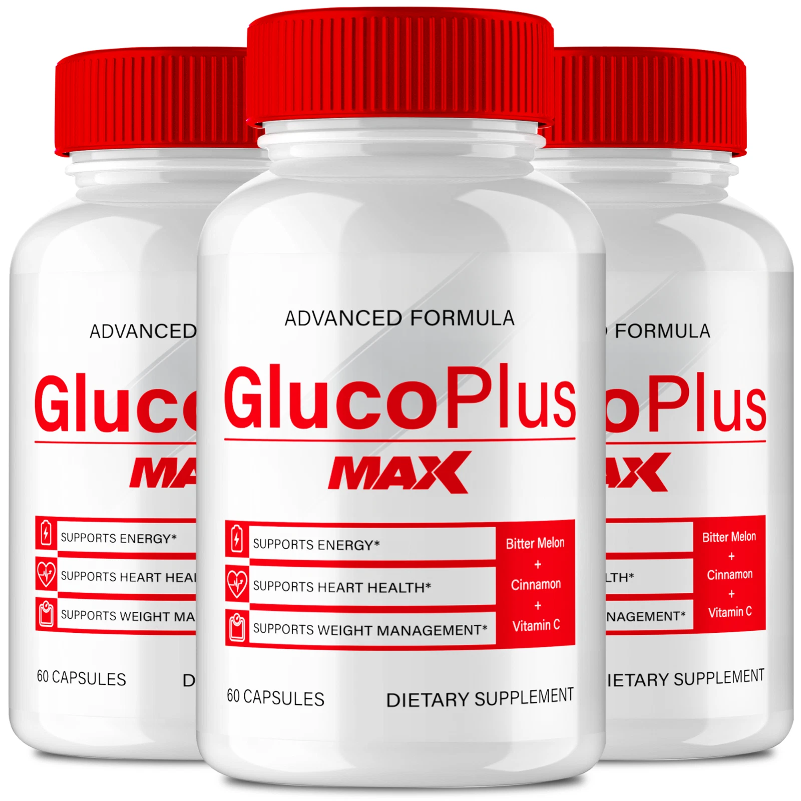 (3 Pack) Gluco Plus Max Blood Optimizer for Blood Circulation Support Pills