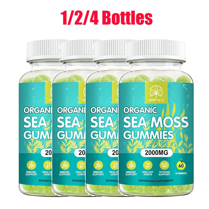 Sea Moss Gummies 2000mg Irish sea Moss,raw Organic Bladderwrack-Vegan