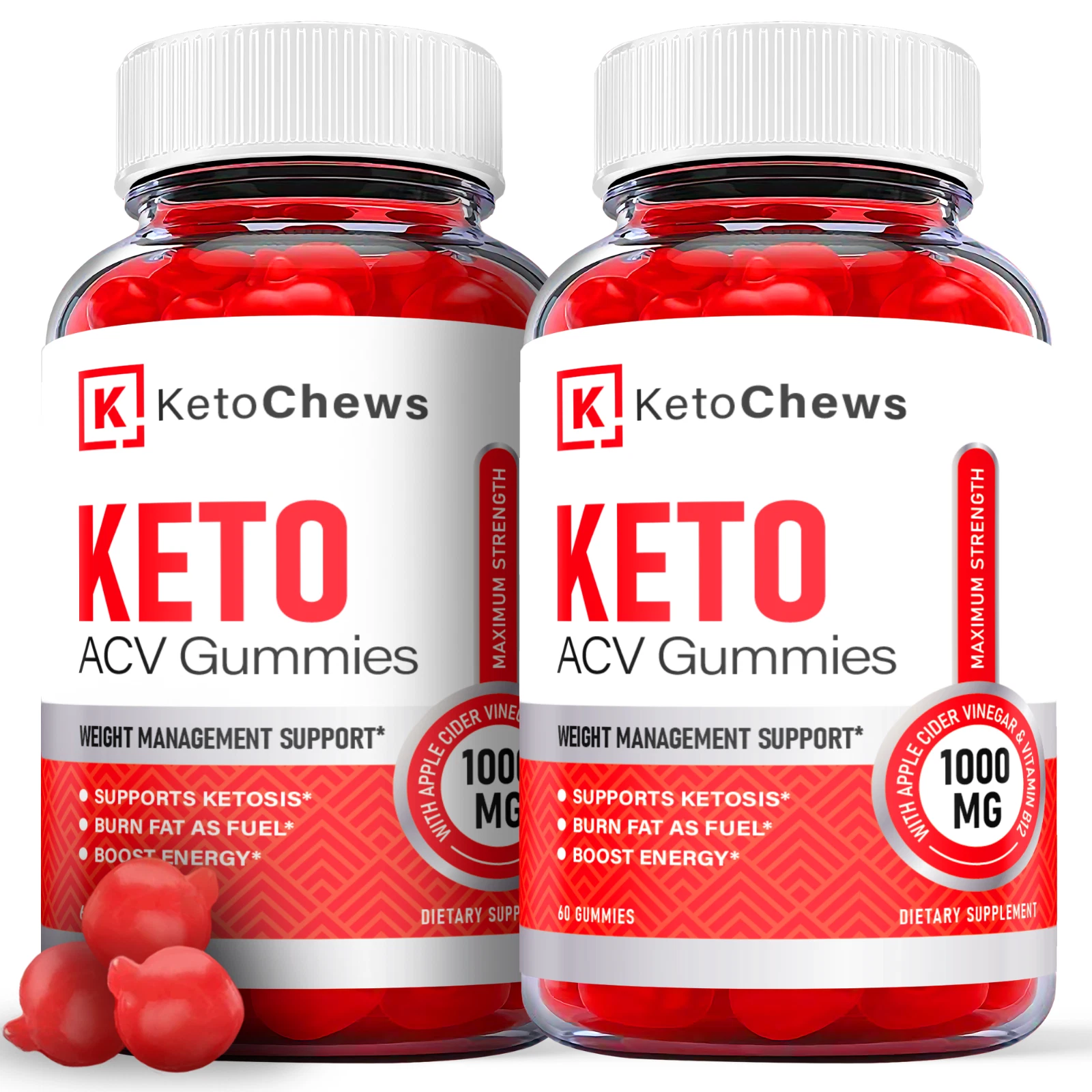 (2 Pack) Keto Chews ACV Gummies, Keto Chews Keto Weight Loss (120 Gummies)